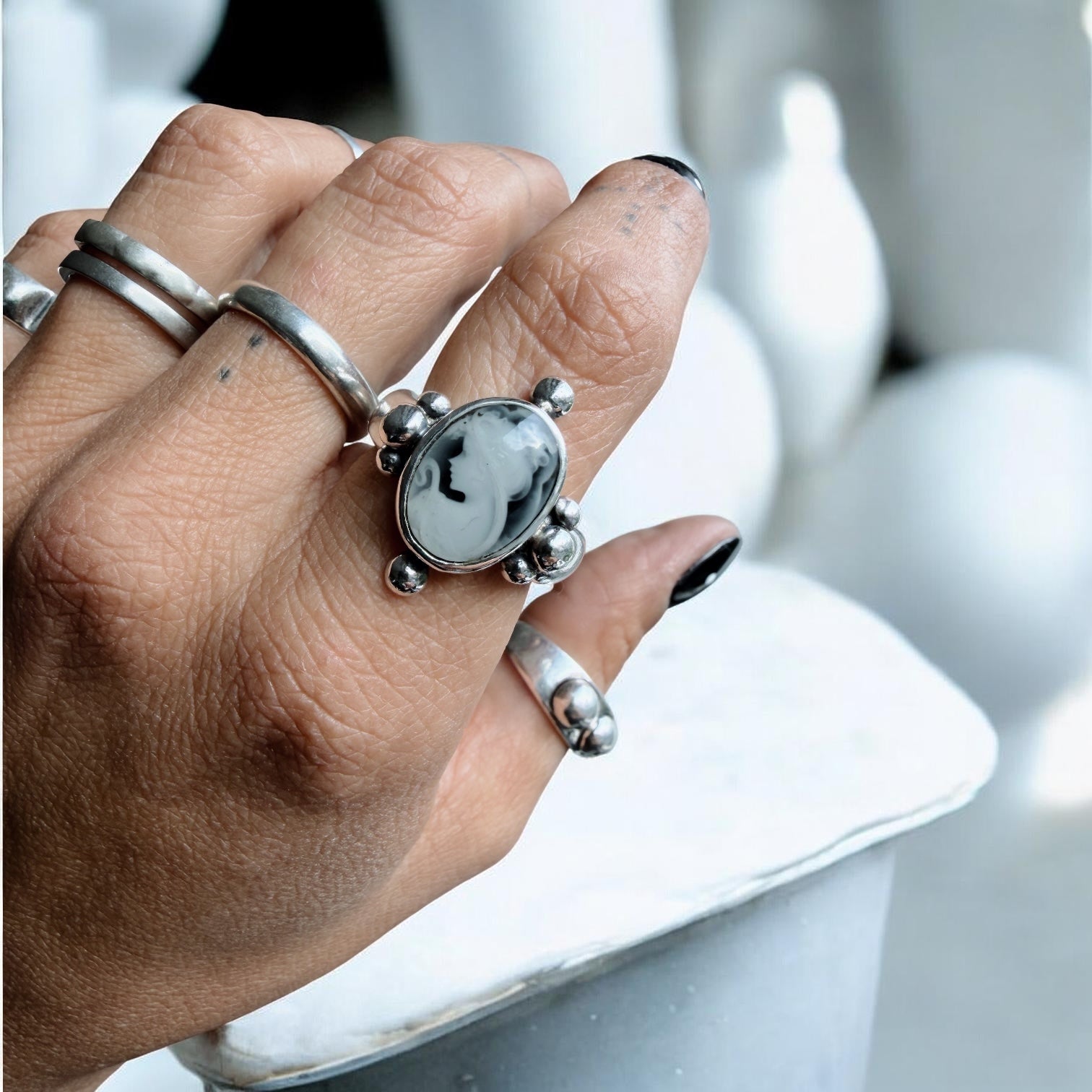 Anillo Camafeo Aurelia - Black