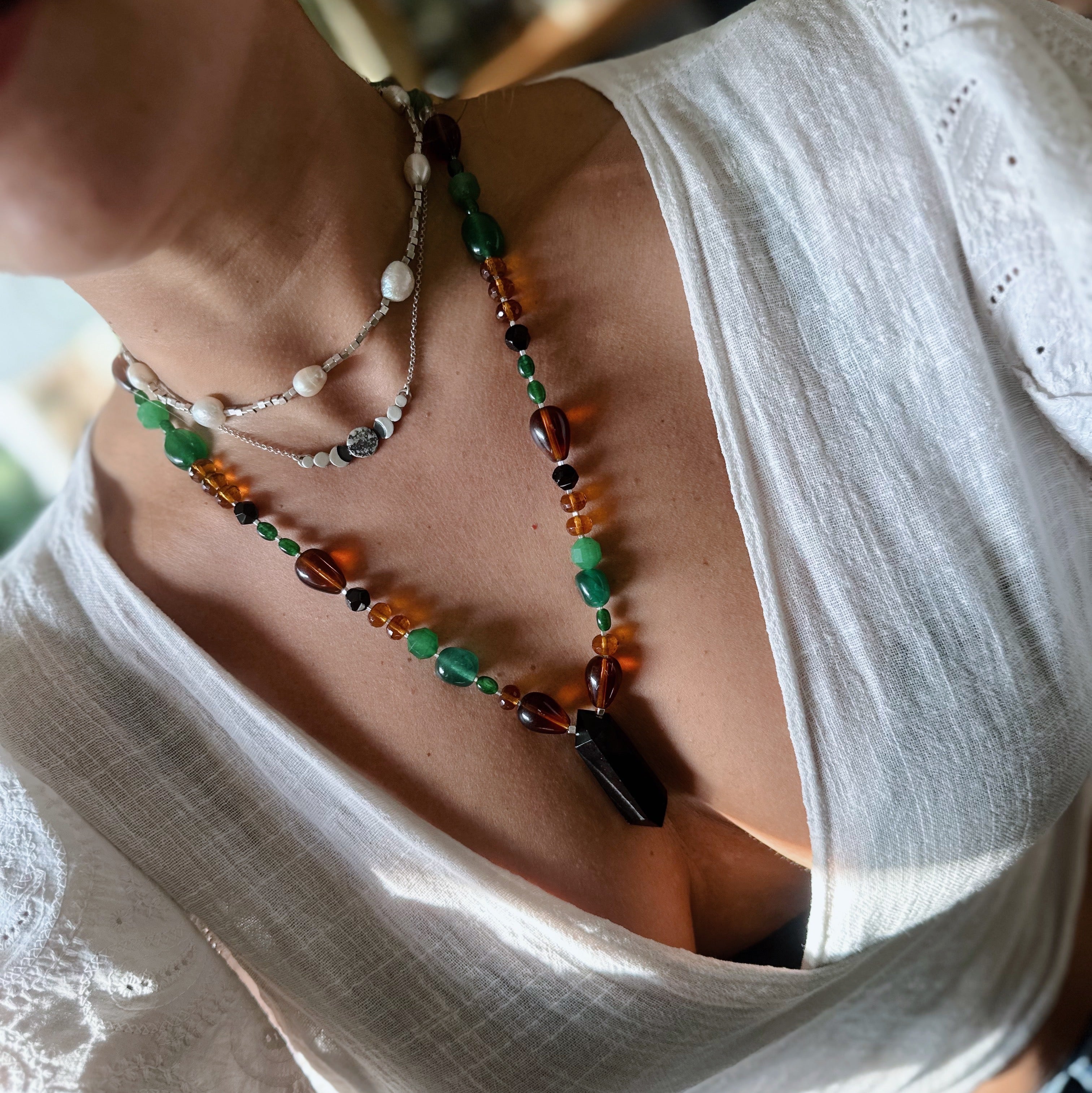 Collar Tibetano - Menta Caramelo Frappé