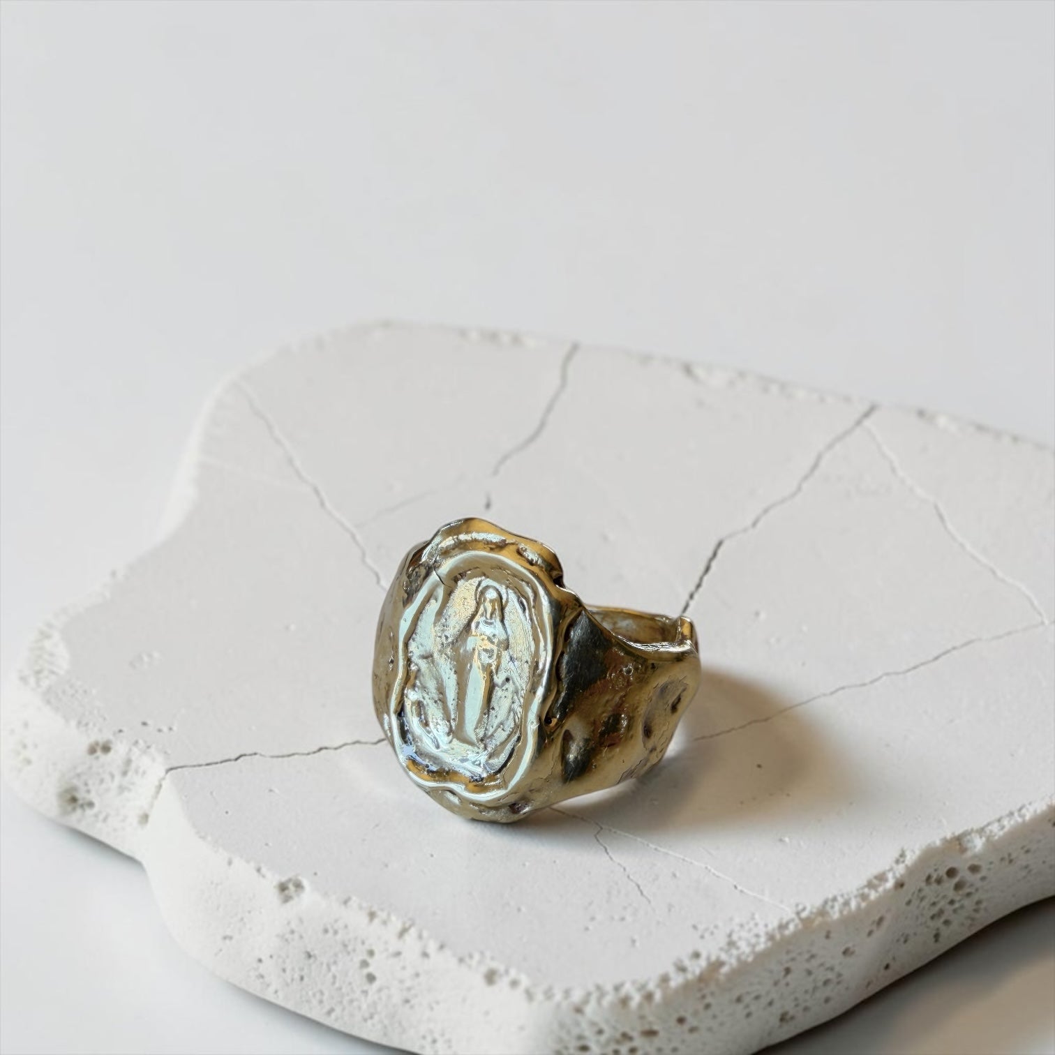 Anillo Sello Mariano - Bronce