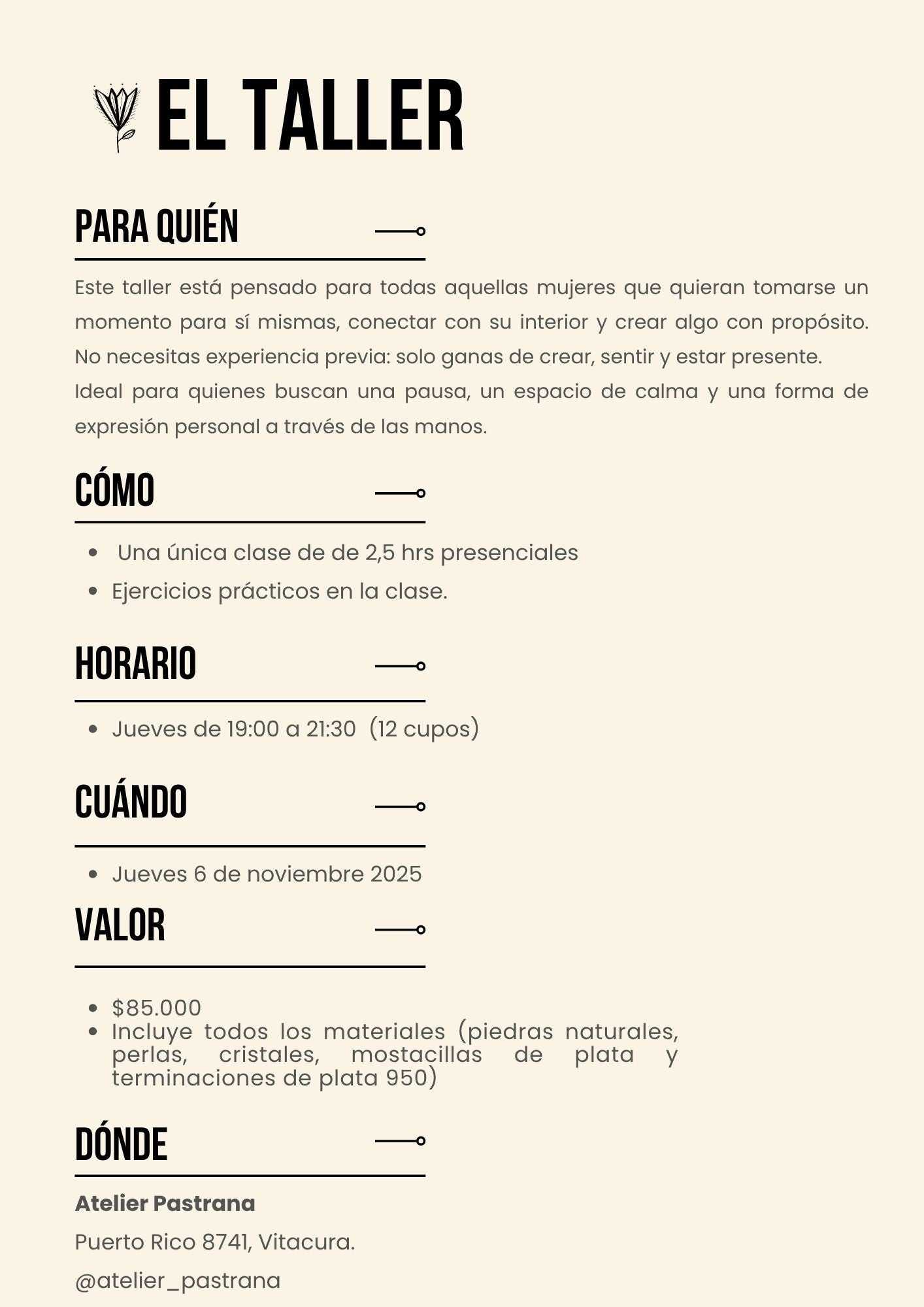 Workshop Collares con Alma - LOS Andes