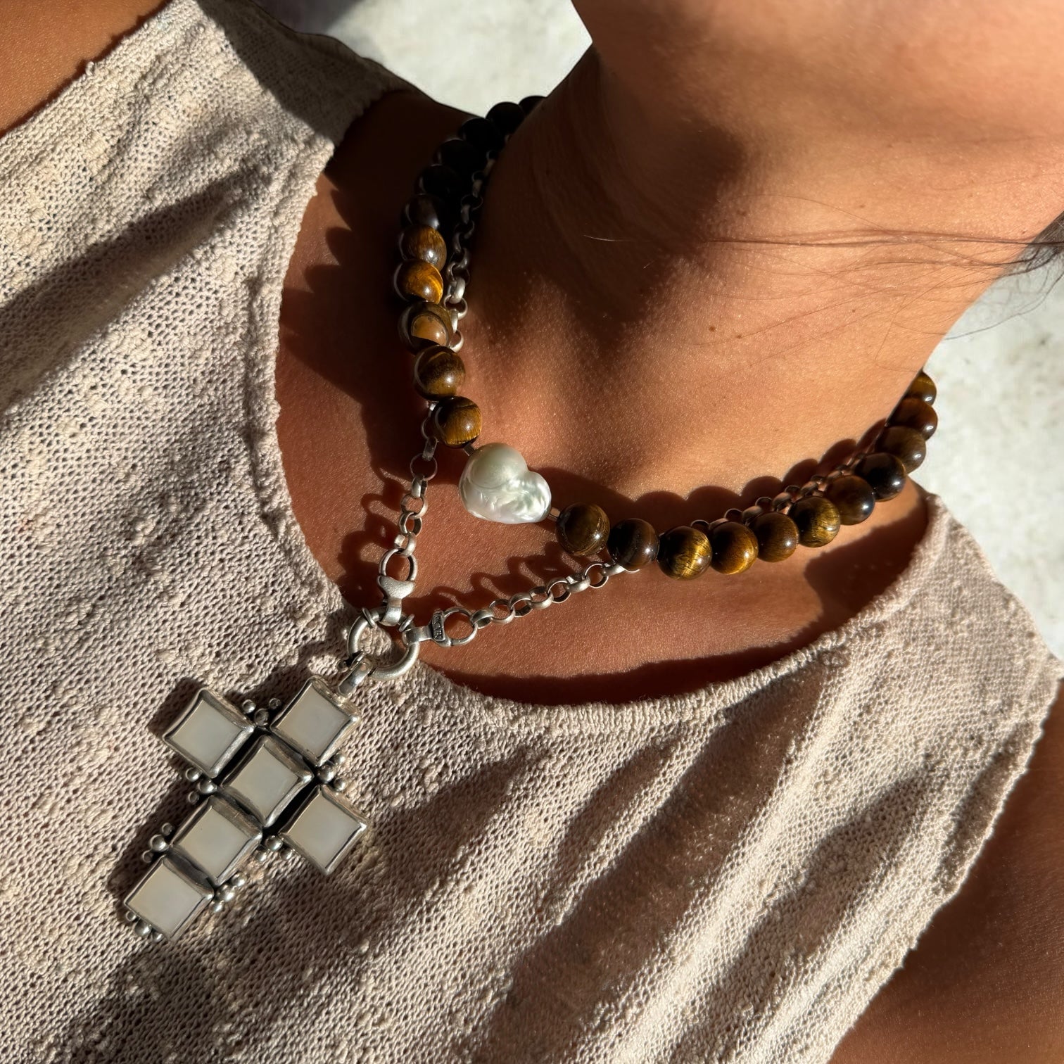 Collar Rocking Balls “Terra” - Ojo de Tigre