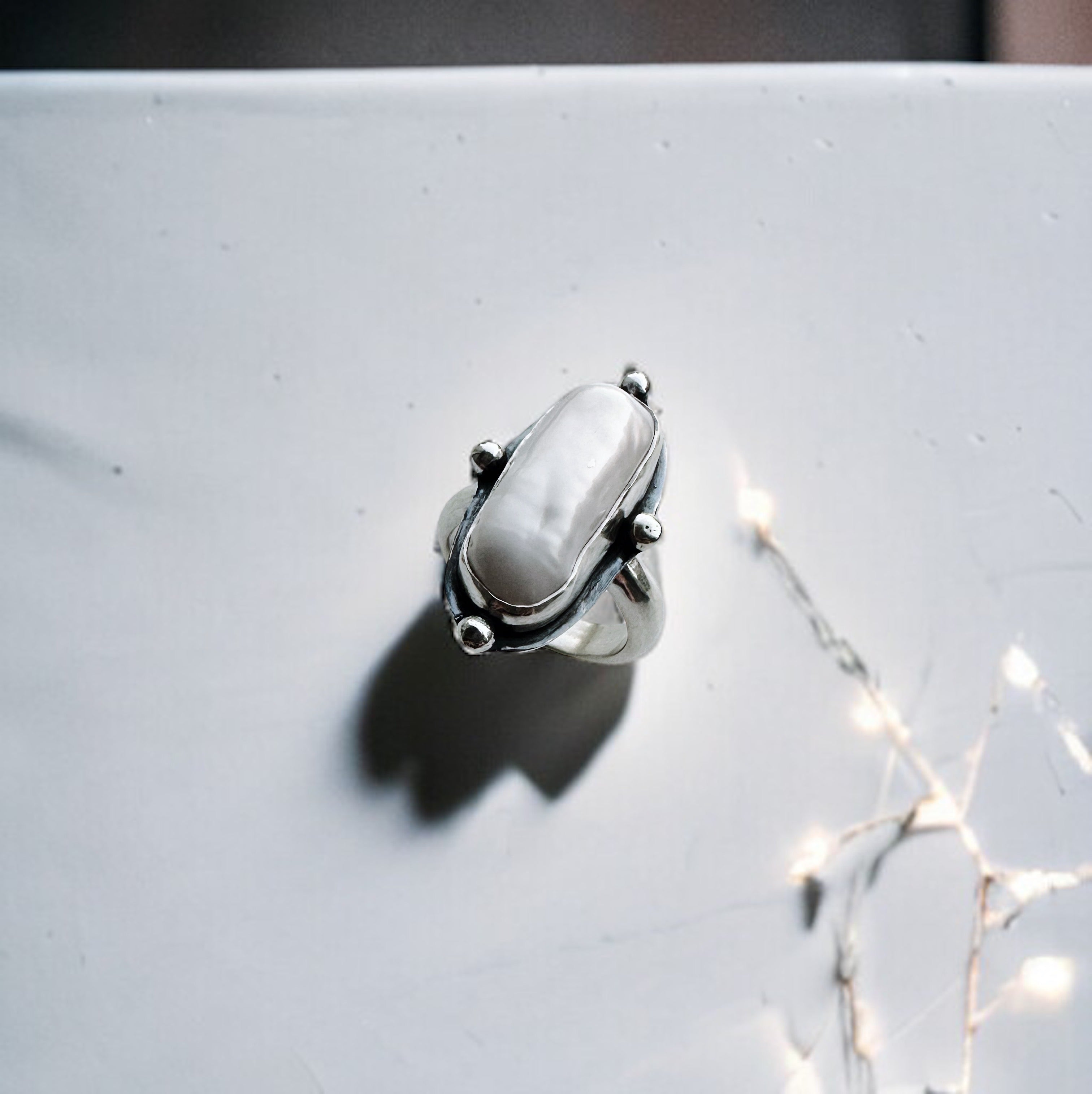 Anillo Perlas Barrocas