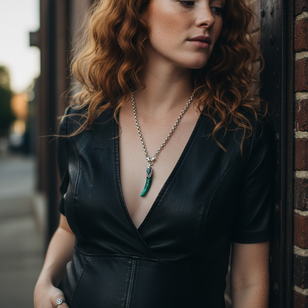 Colgante cuerno Crisocola