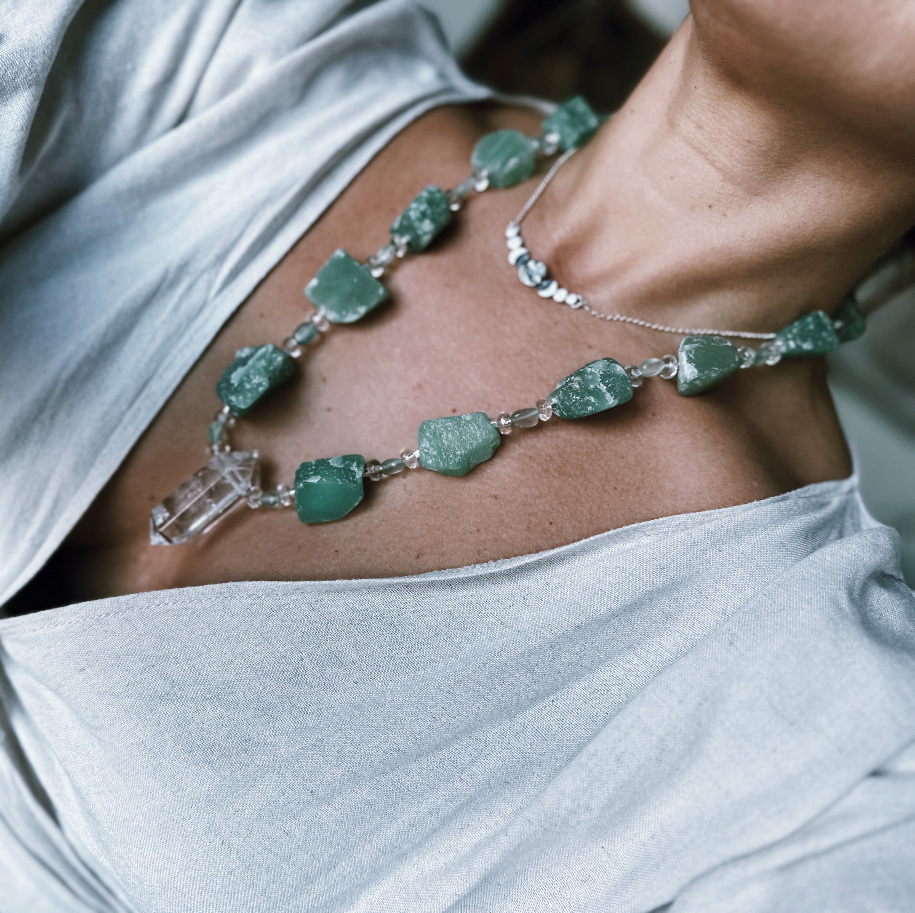 Collar Tibetano - Jade Verde