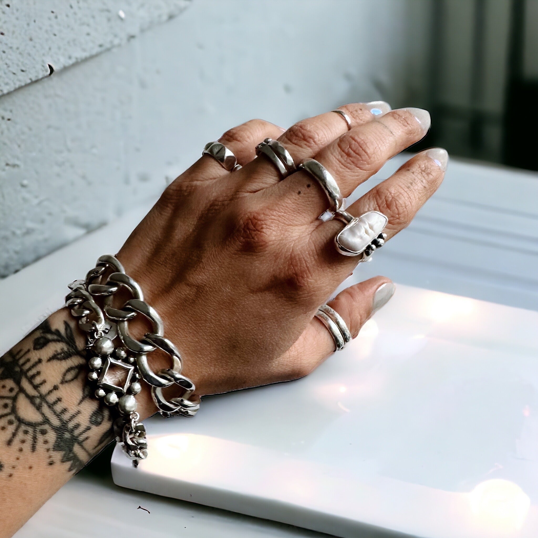 Anillo Perlas Barrocas