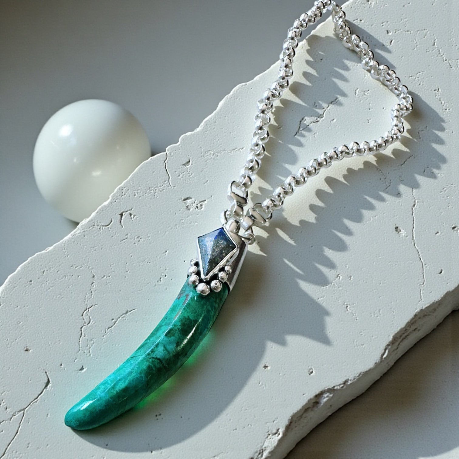 Colgante cuerno Crisocola