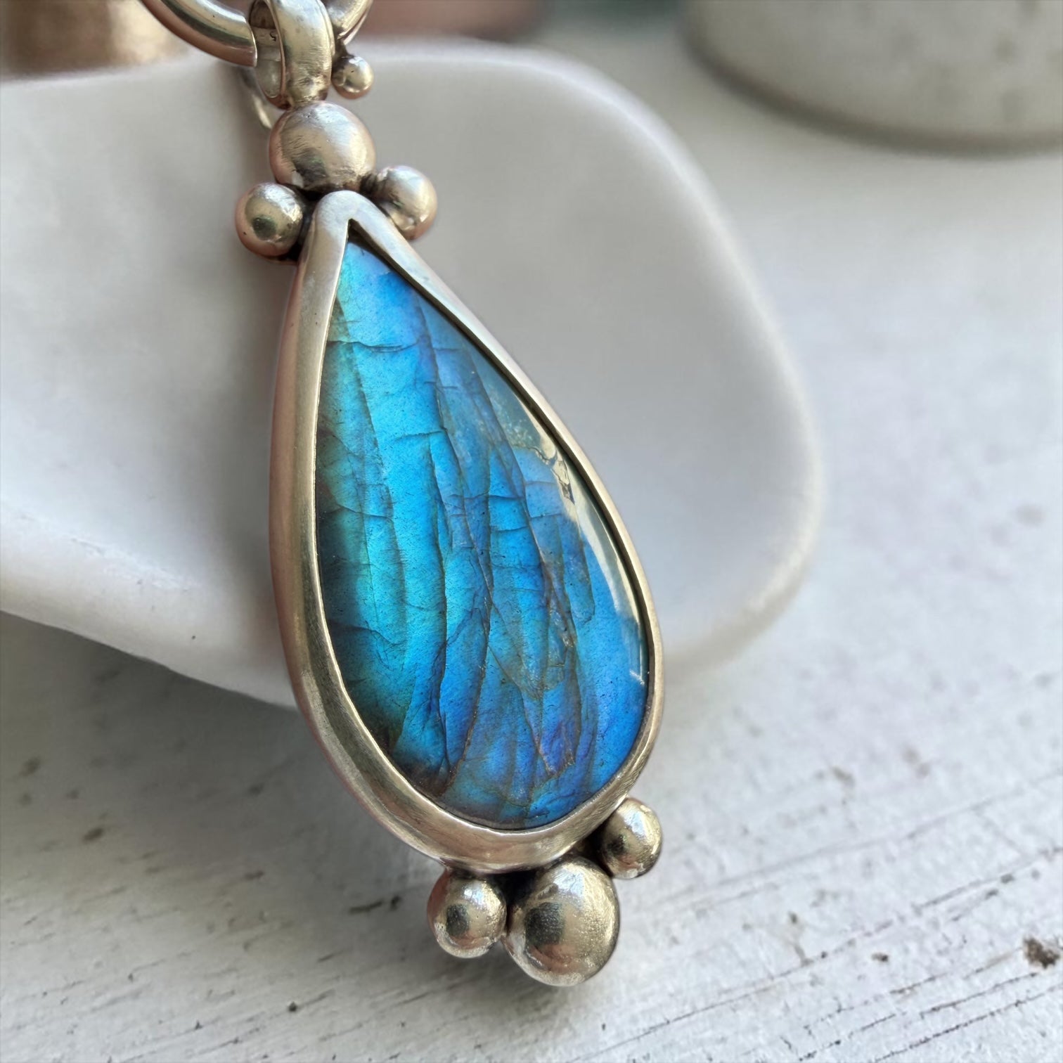 Colgante Labradorita Gota Azul