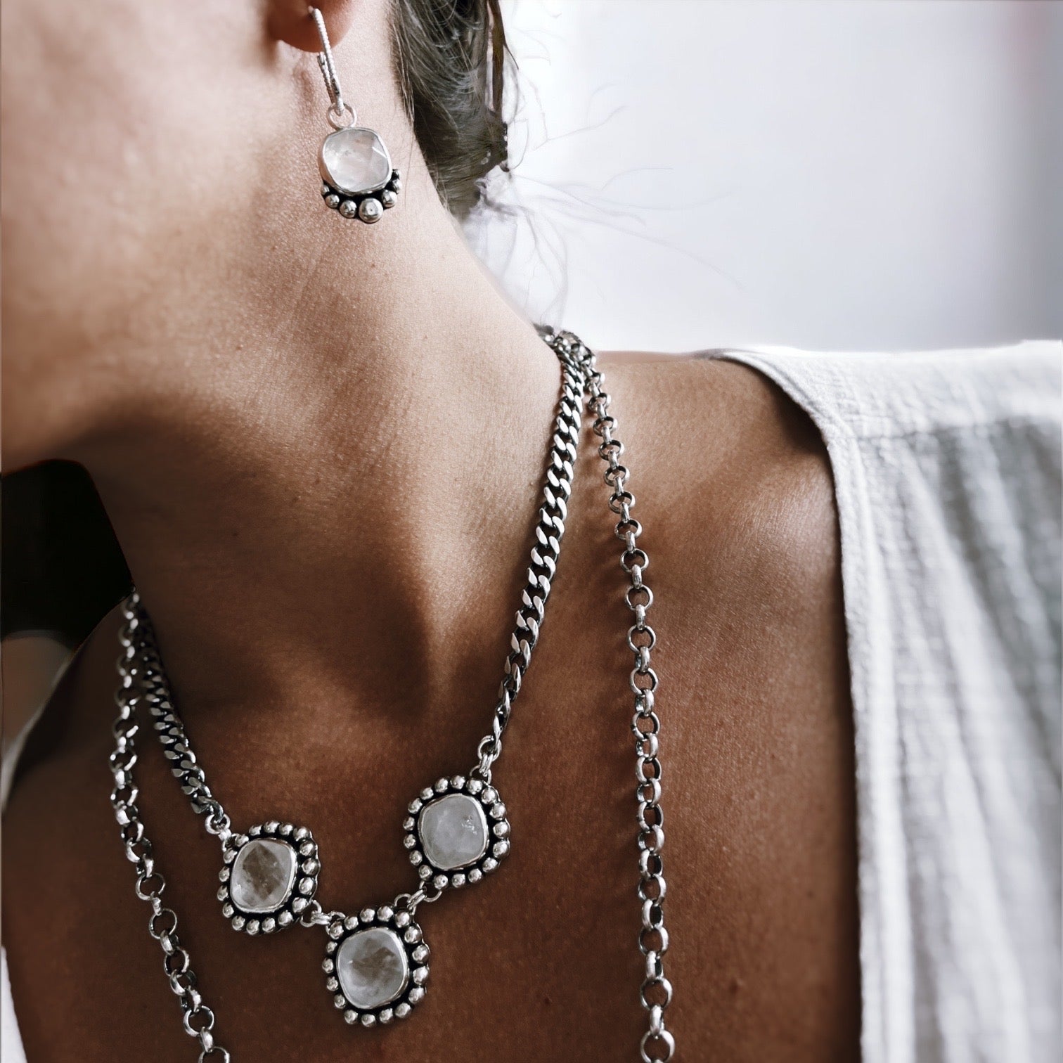 Conjunto Collar y Aros RosaMari - PREVENTA