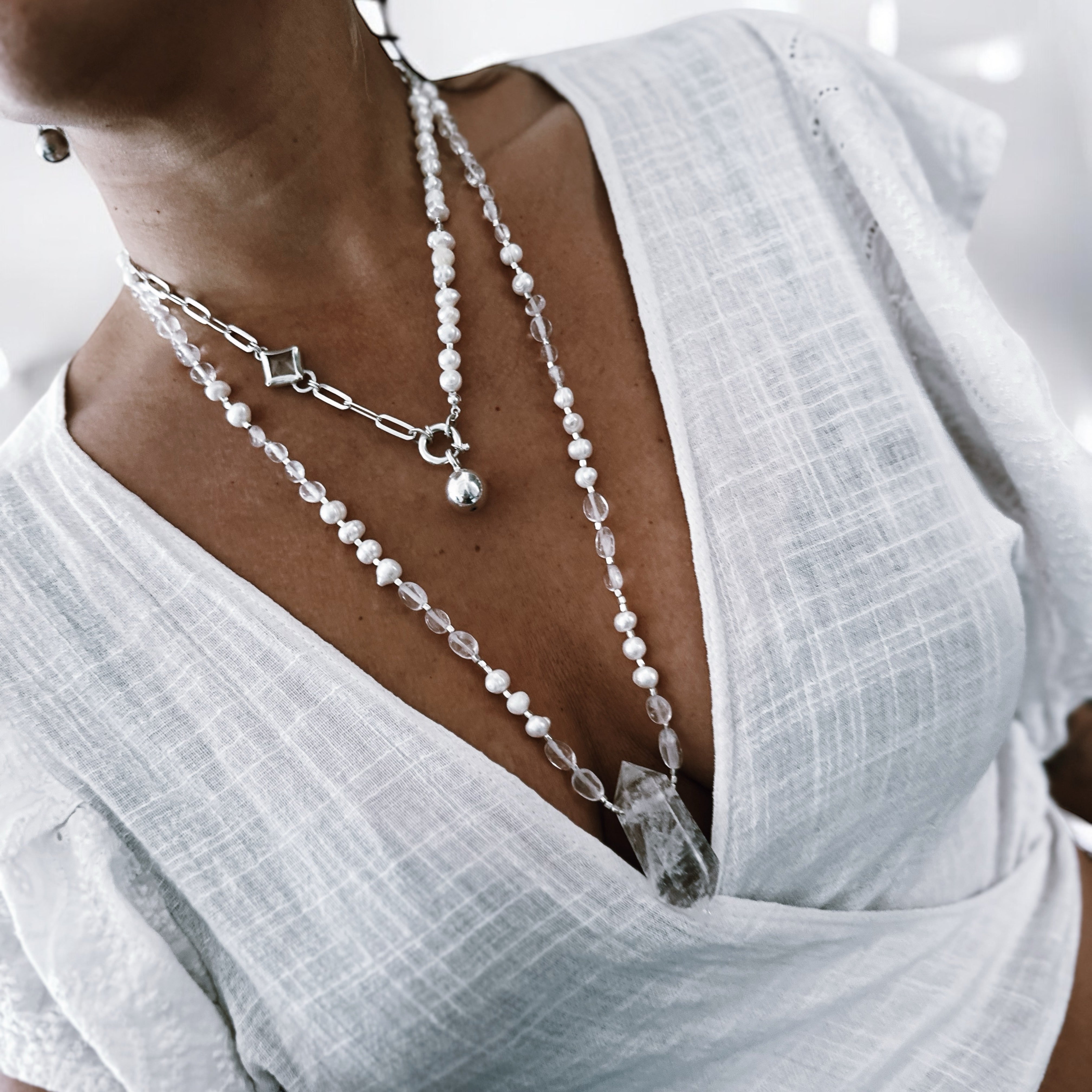 Collar El Tibetano - Perlas & Cuarzo