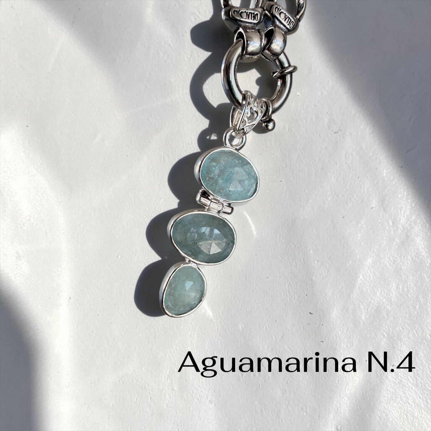 Colgante Trío Aguamarina