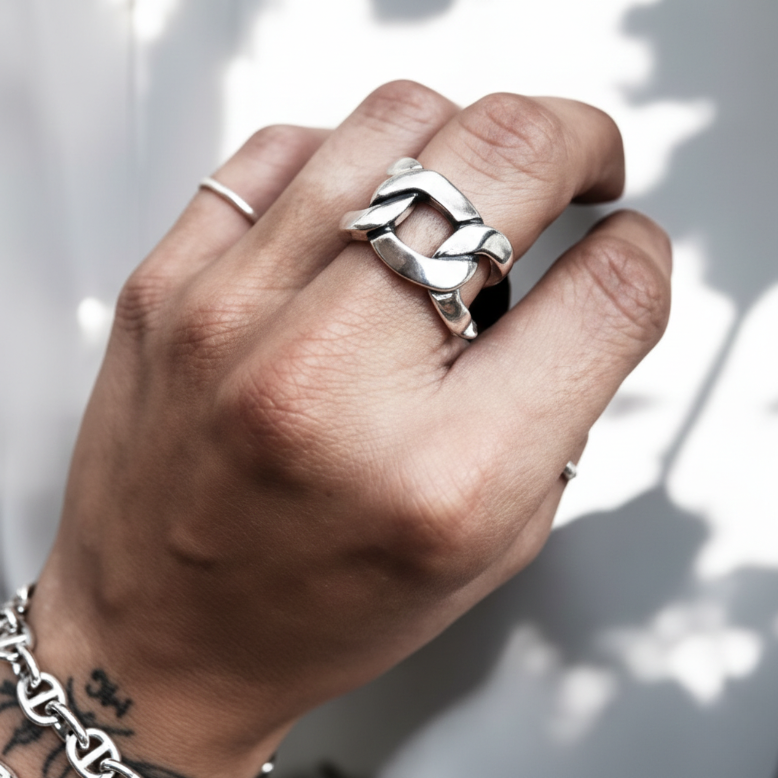 Anillo Eslabon Aplastado