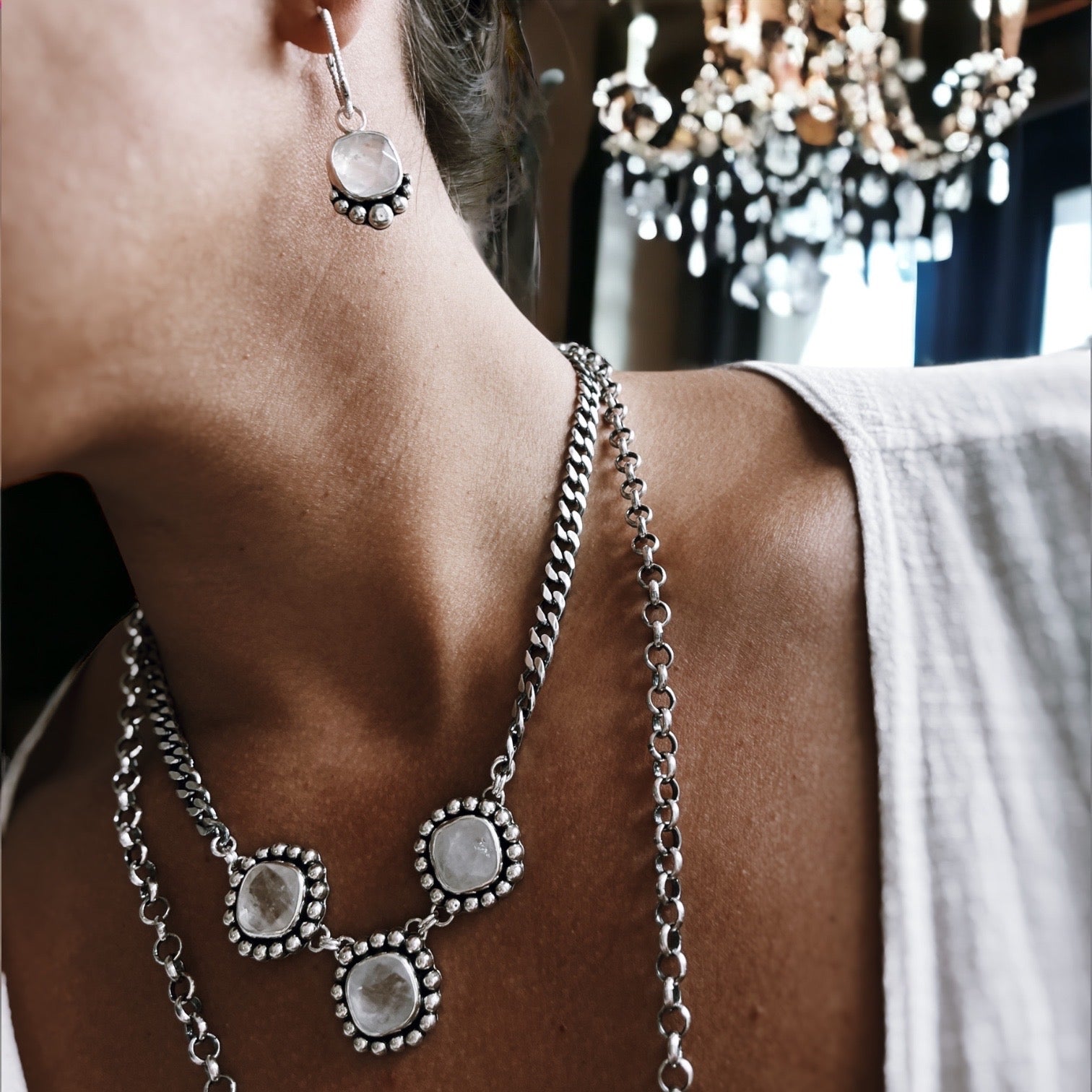 Conjunto Collar y Aros RosaMari - PREVENTA