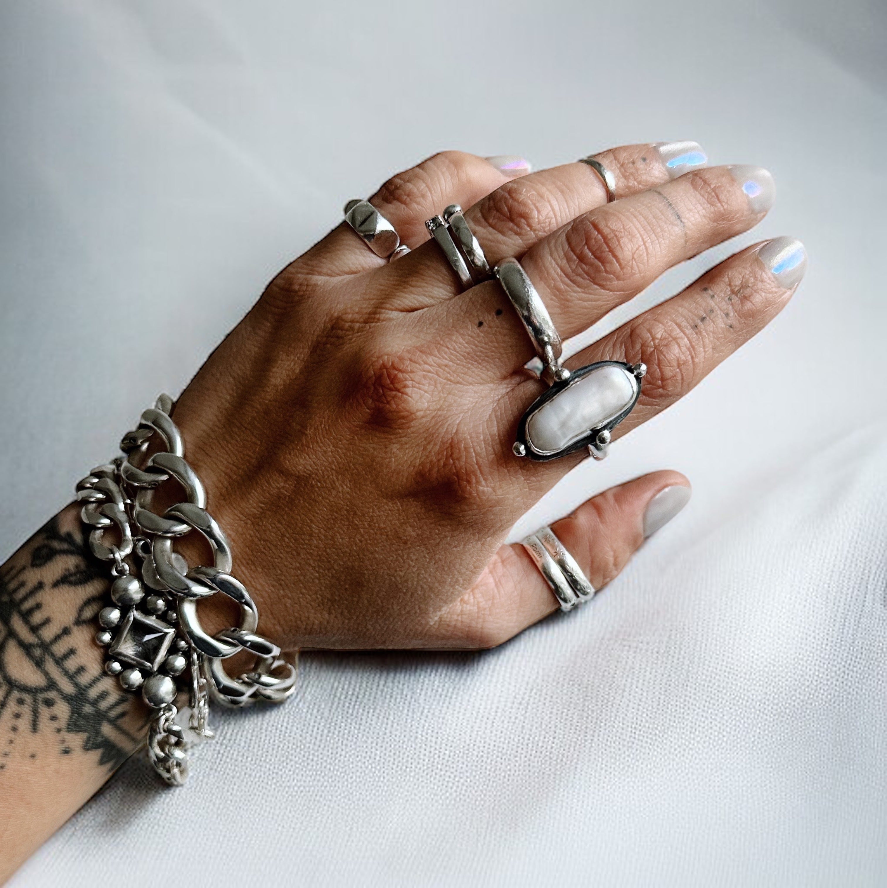 Anillo Perlas Barrocas