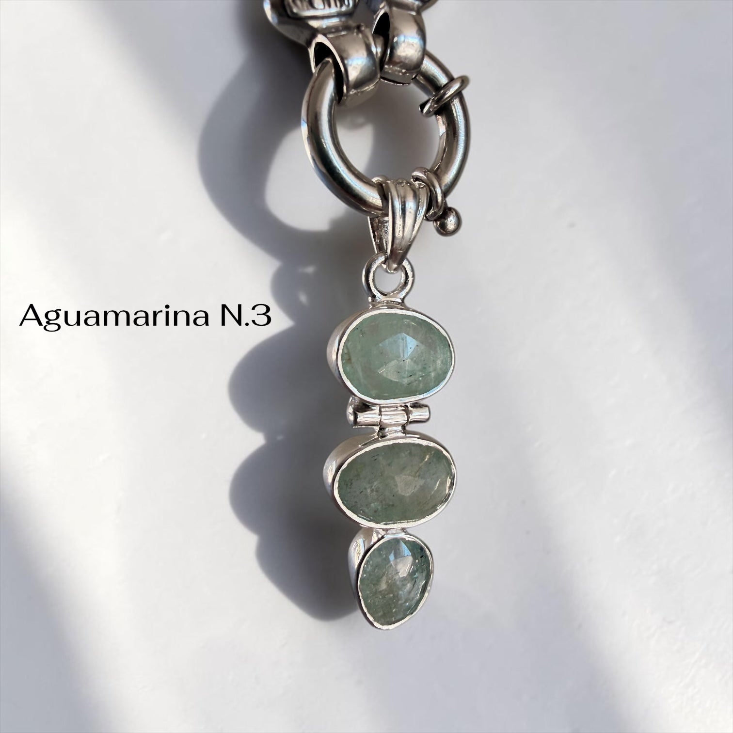 Colgante Trío Aguamarina