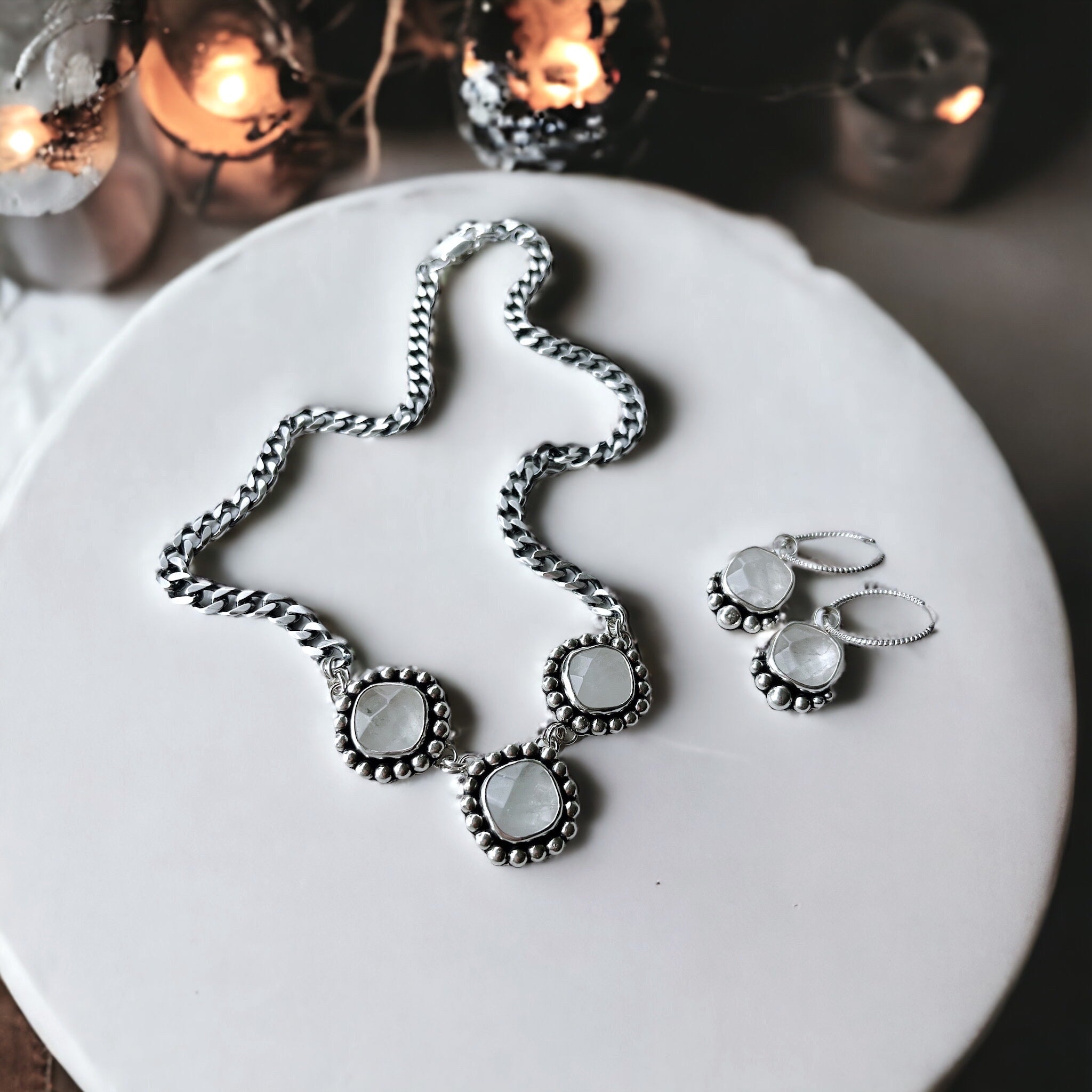 Conjunto Collar y Aros RosaMari - PREVENTA