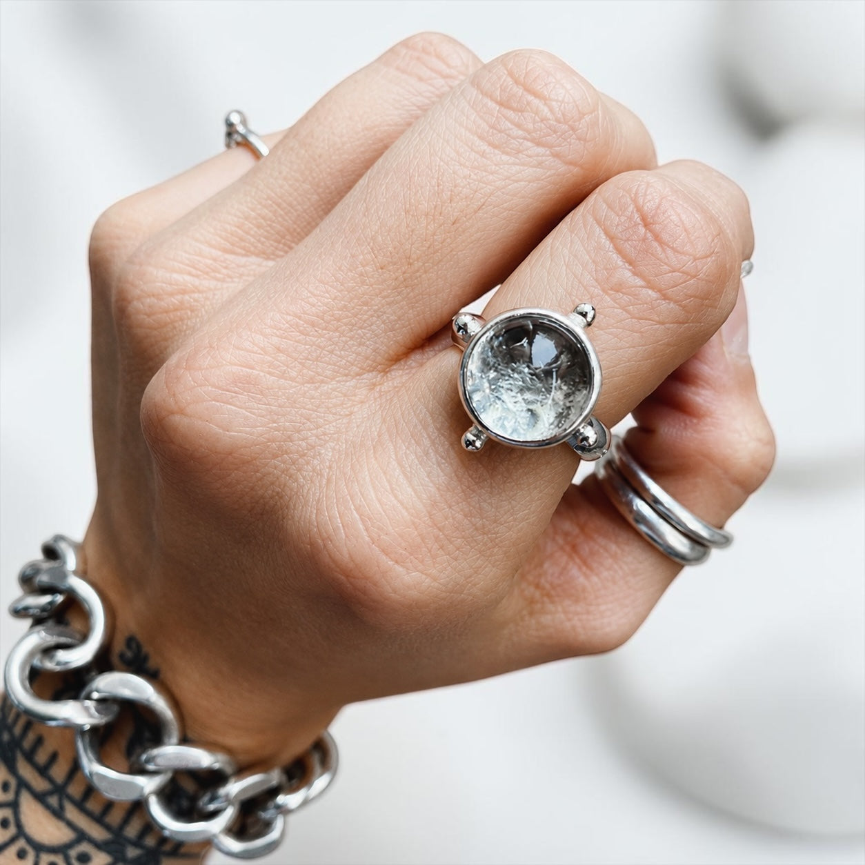 Anillo Lunita Caleidoscopio Cráter
