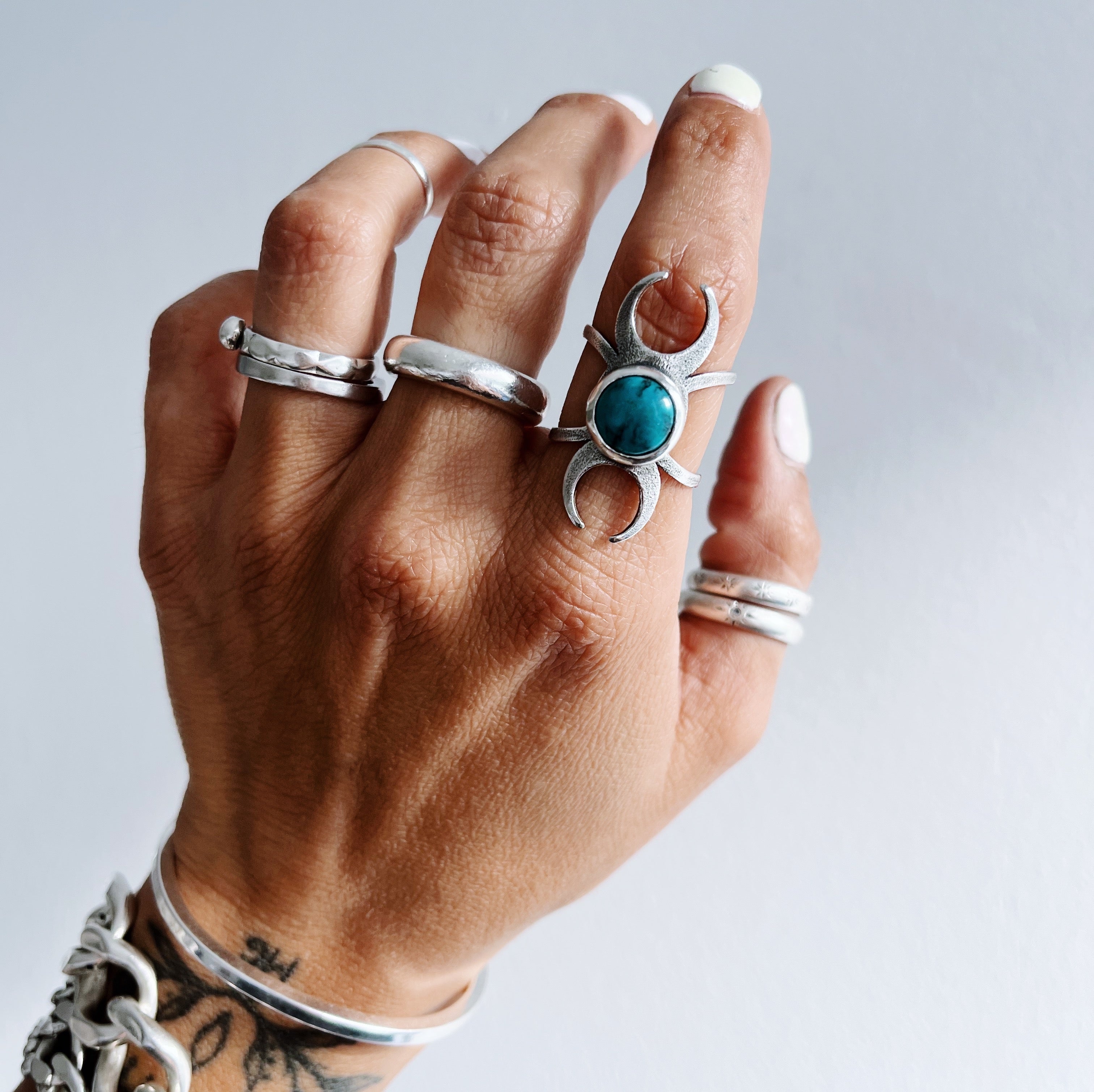Anillo Diosa Luna + Turquesa