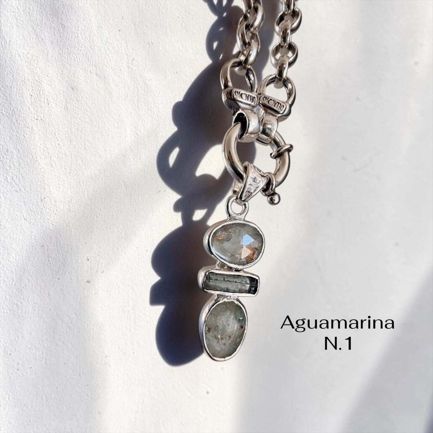 Colgante Trío Aguamarina