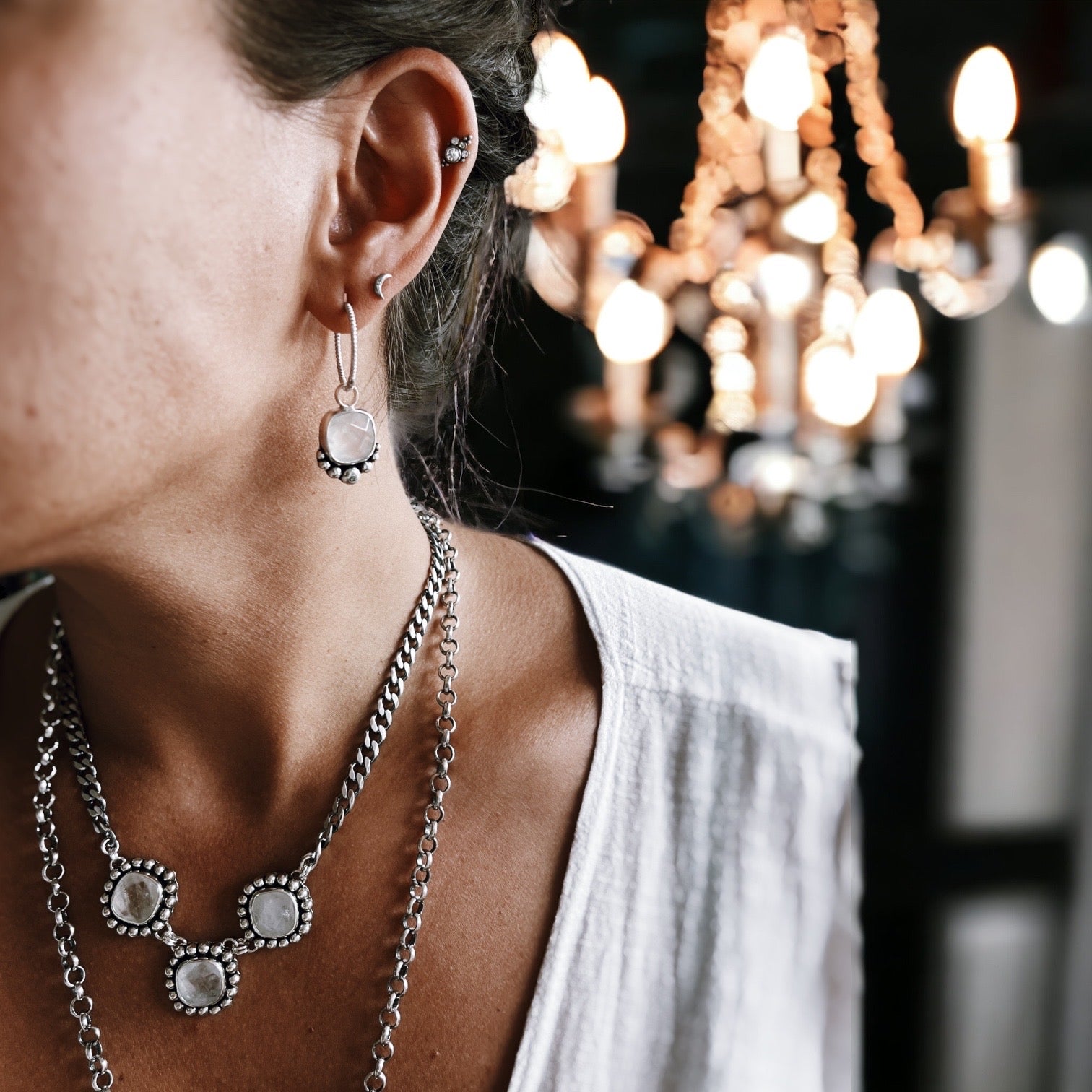 Conjunto Collar y Aros RosaMari - PREVENTA