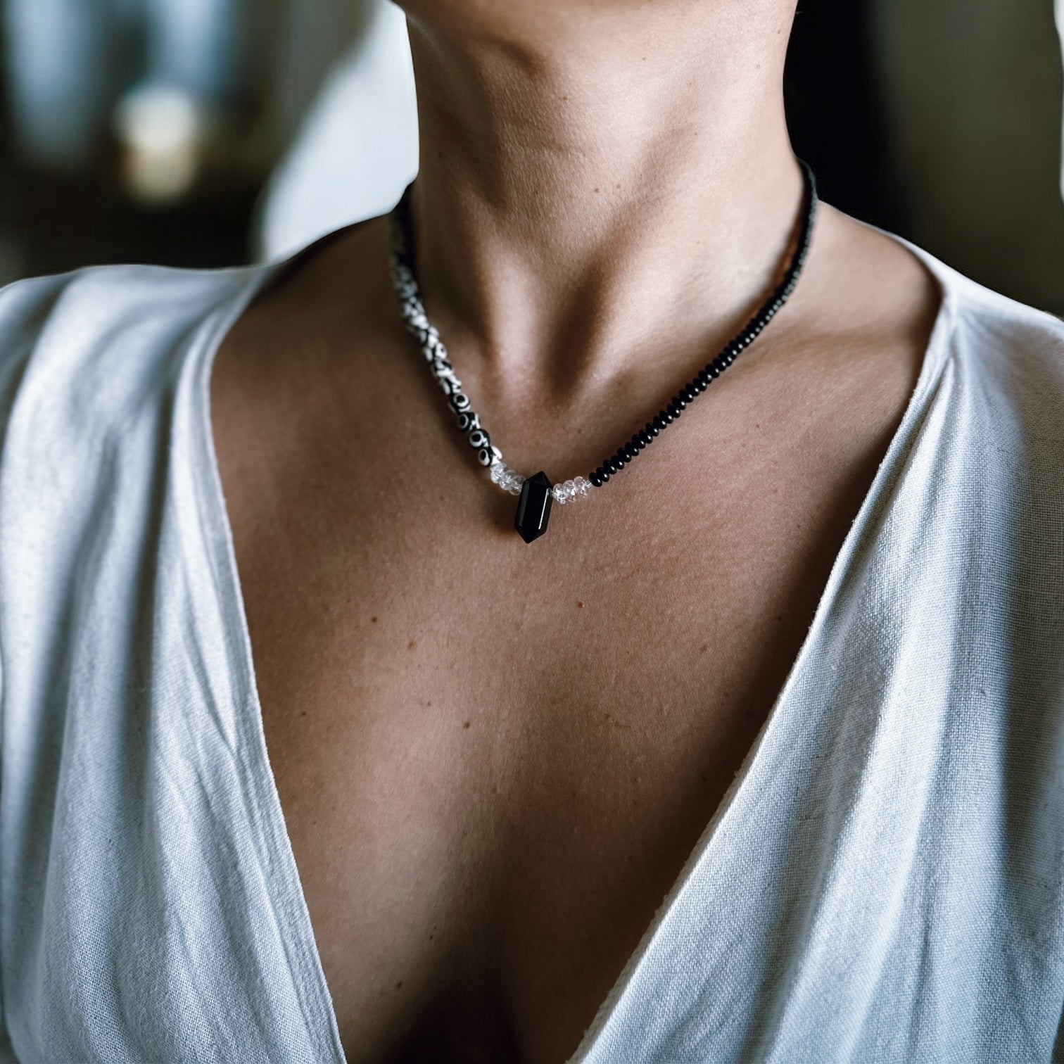 Collar Mini Tibetano - Color Black Block