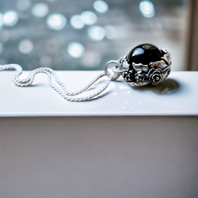 Colgante Halo Persefone Obsidiana