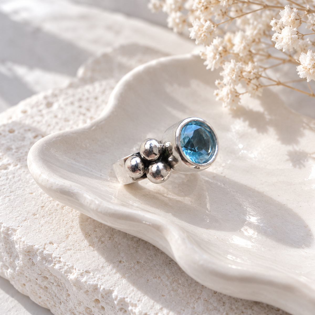 Anillo Elisa Simple - Blue Chicago