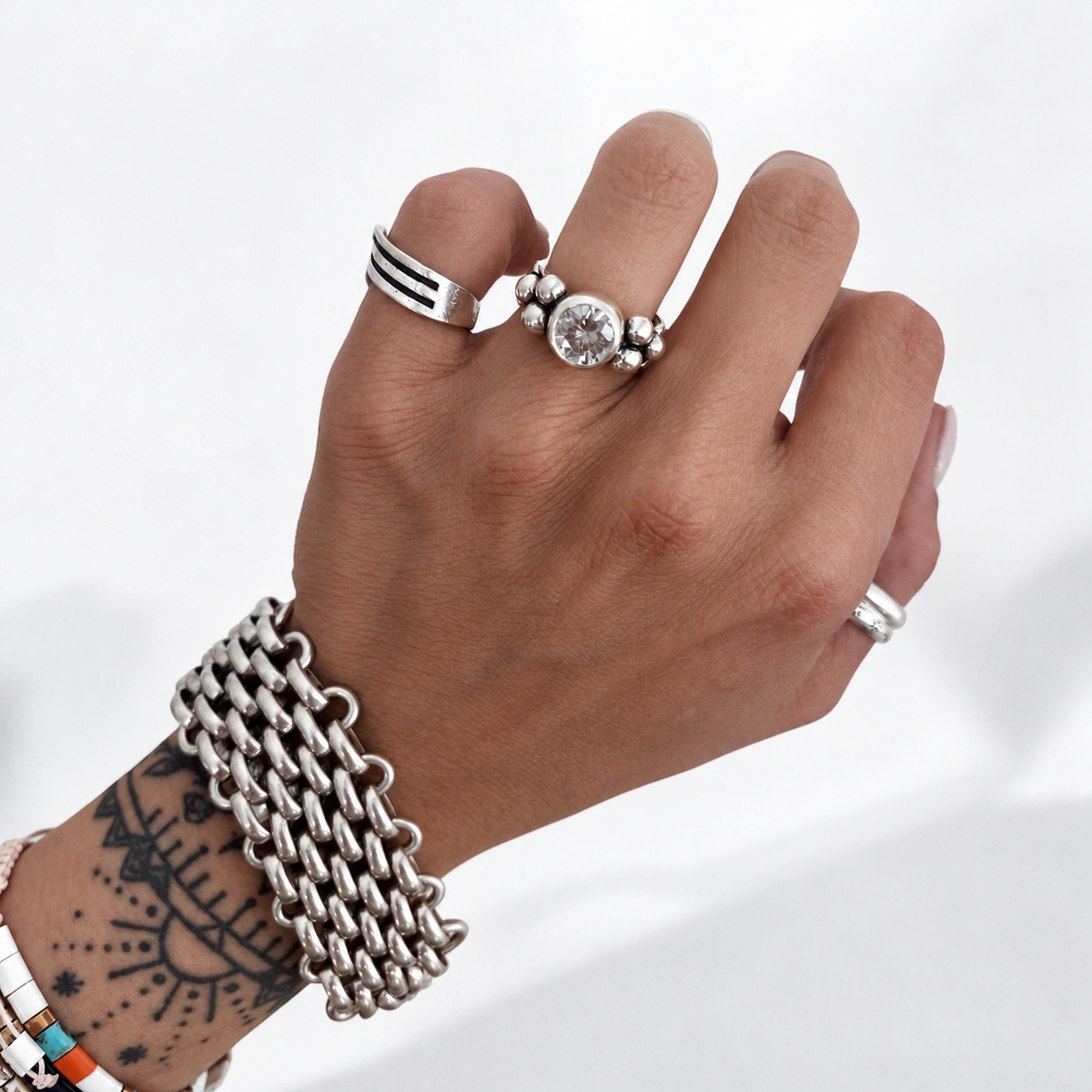 Anillo Elisa Lunar Salt & Pepper