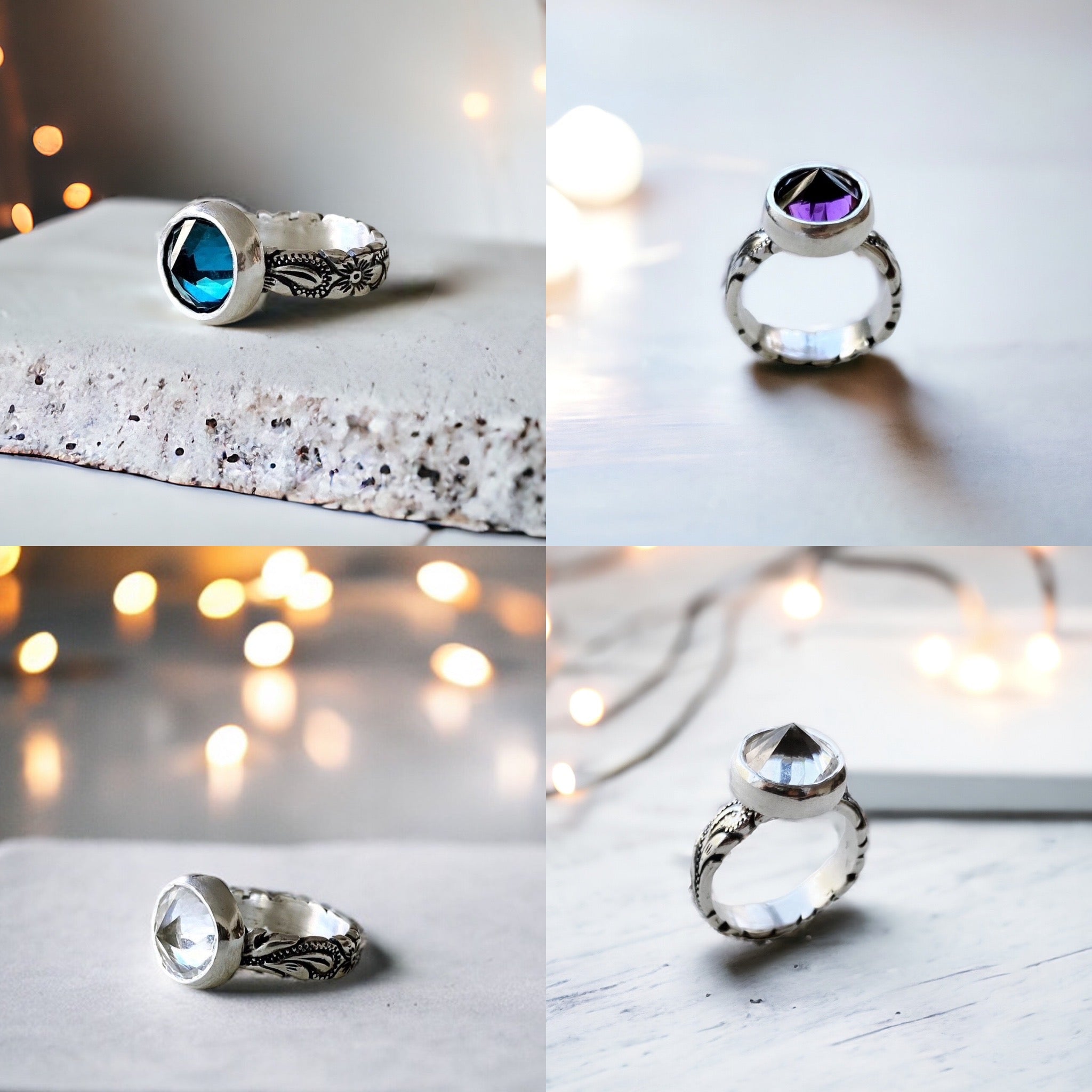 Anillo Magnolia / Piedra a elección