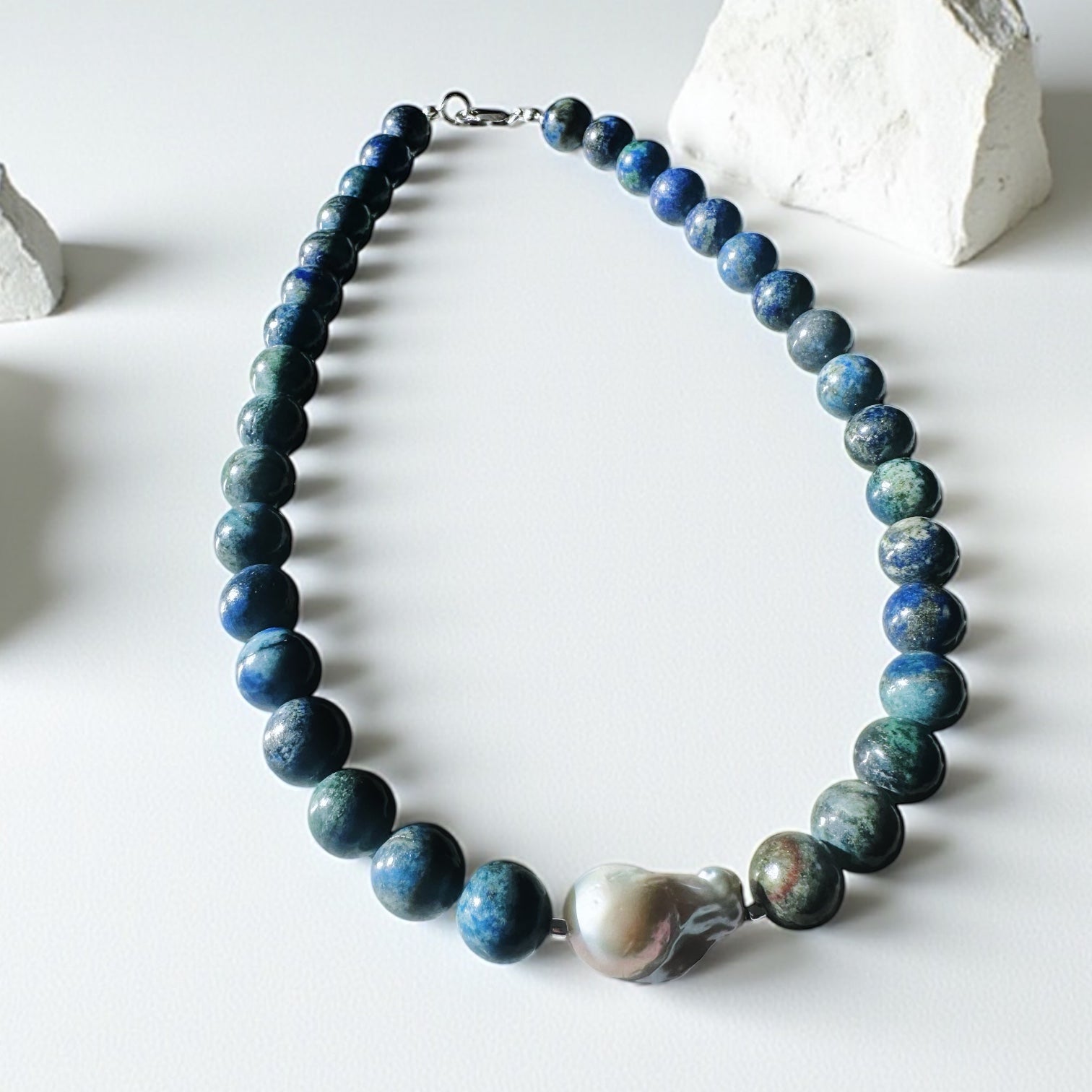 Collar Rocking Balls “ Azurita”