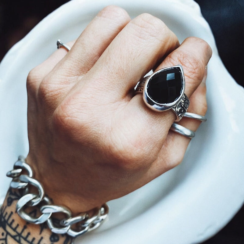Anillo Flamenco Gota Onix