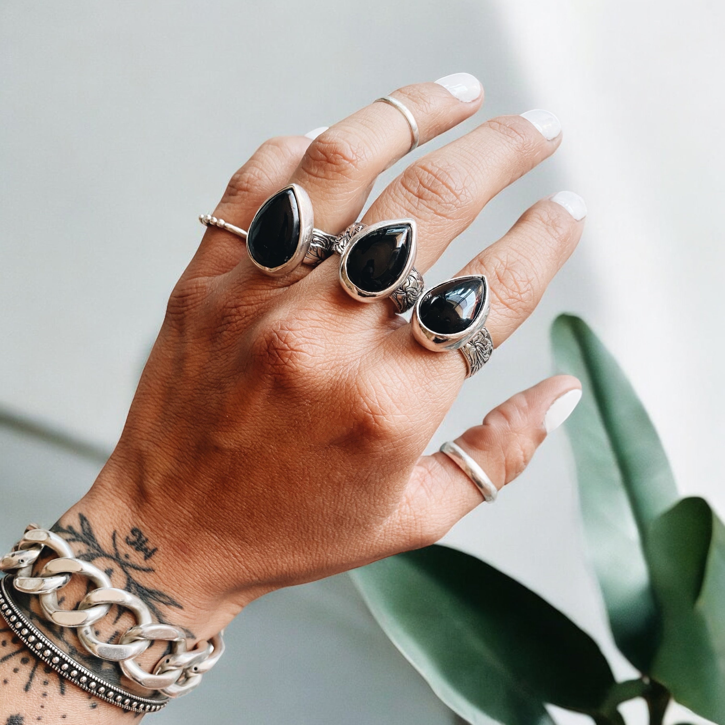 Anillo Flamenco Gota Onix