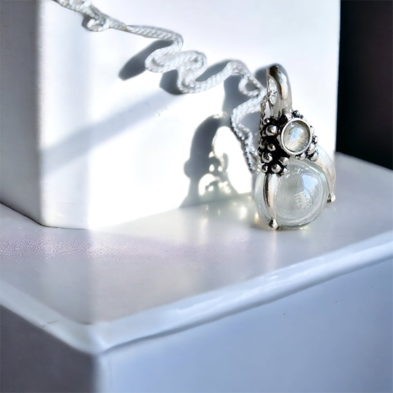 Colgante Halo Arlequin Aura Silver y Labradorita