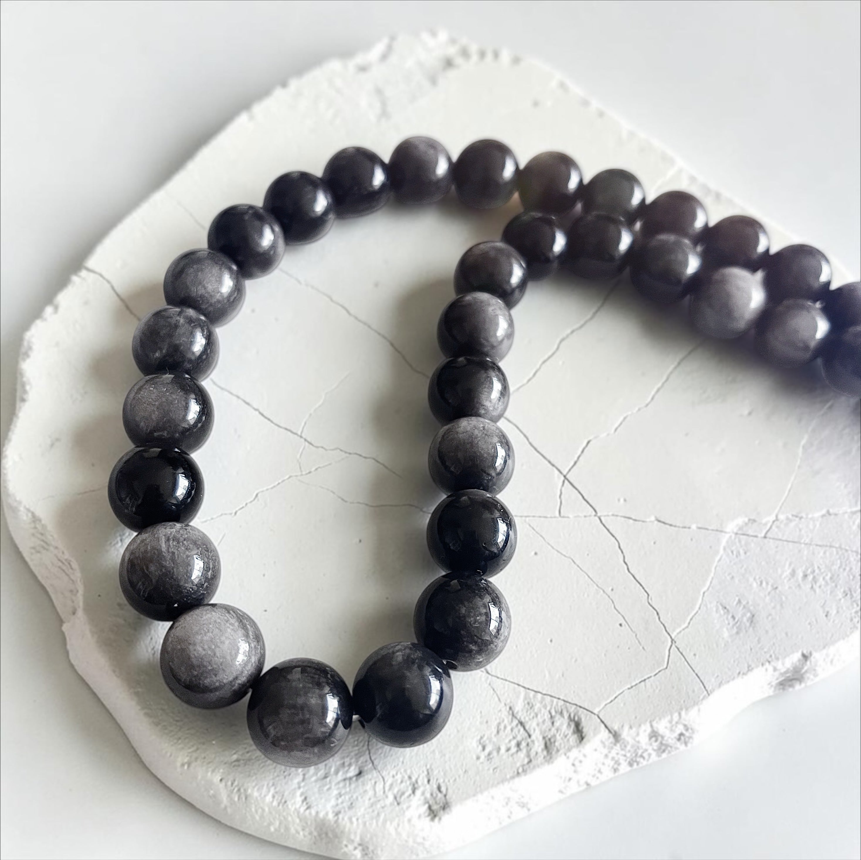 Collar Rocking Balls Obsidiana