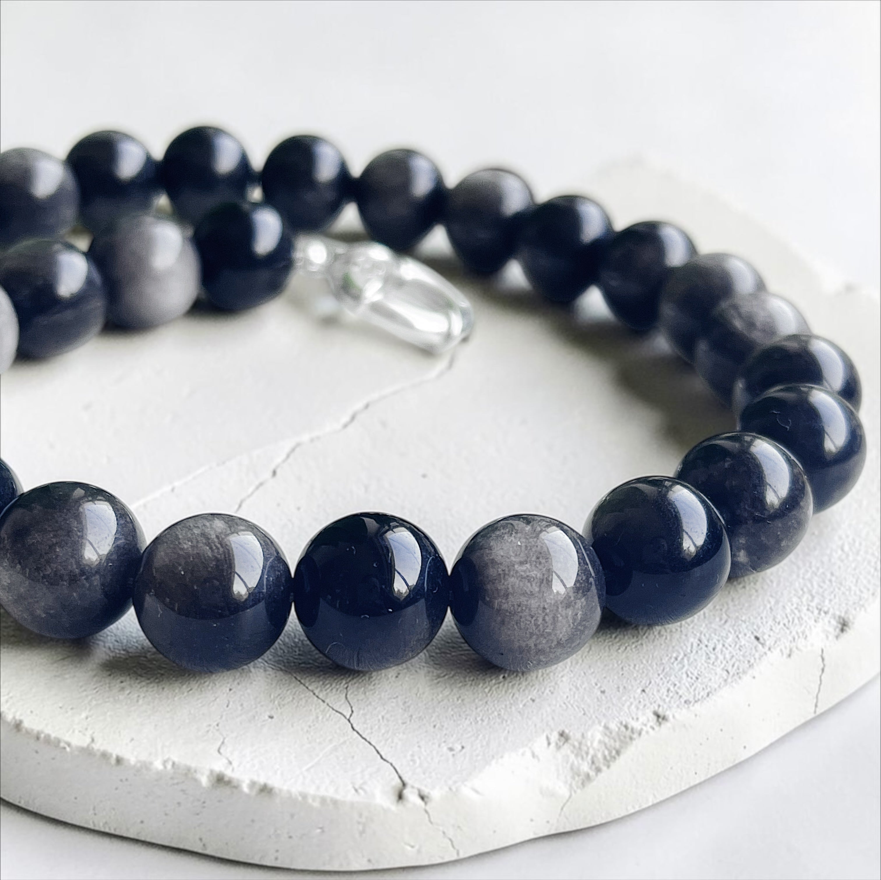 Collar Rocking Balls Obsidiana