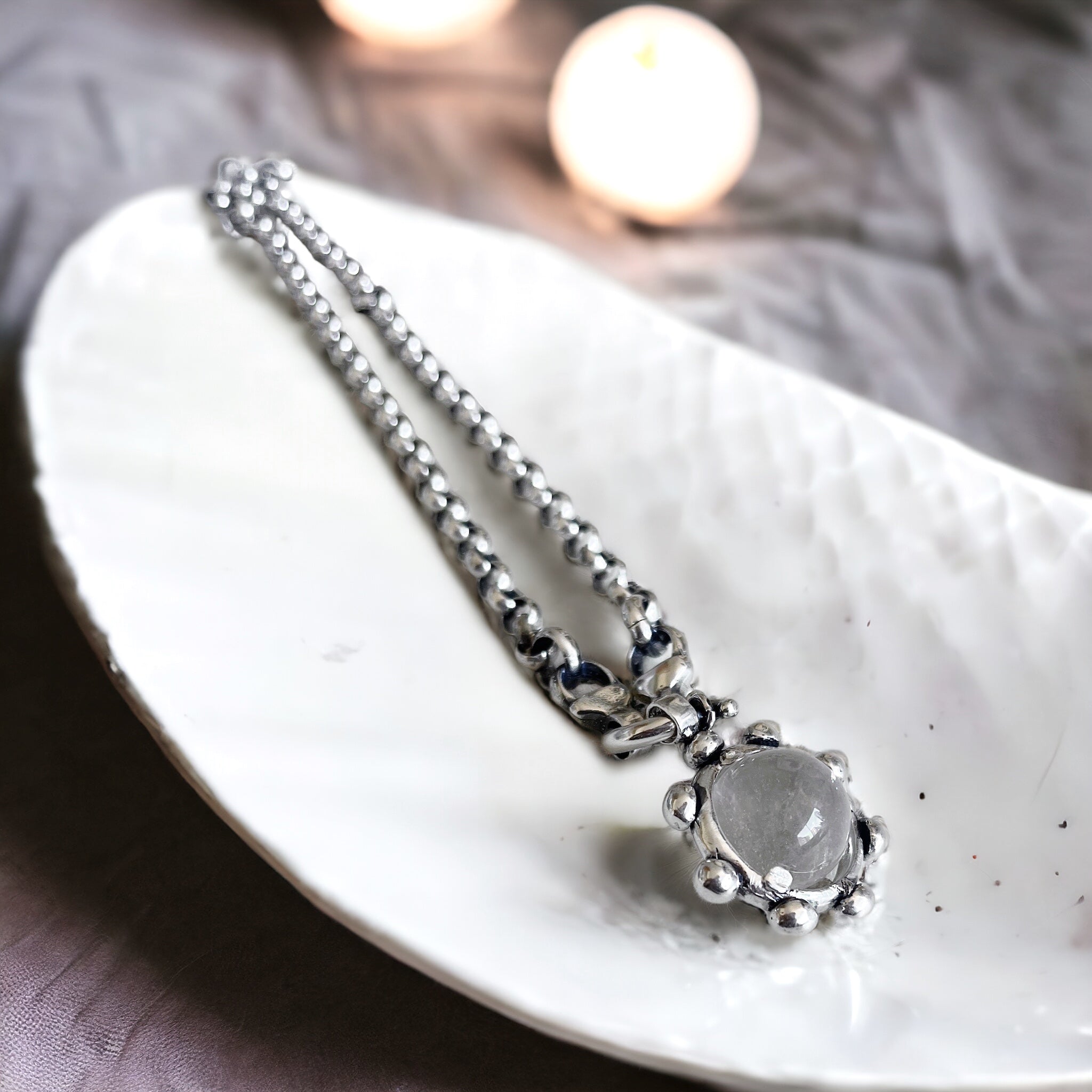 Colgante Halo Bowl + Cuarzo Transparente