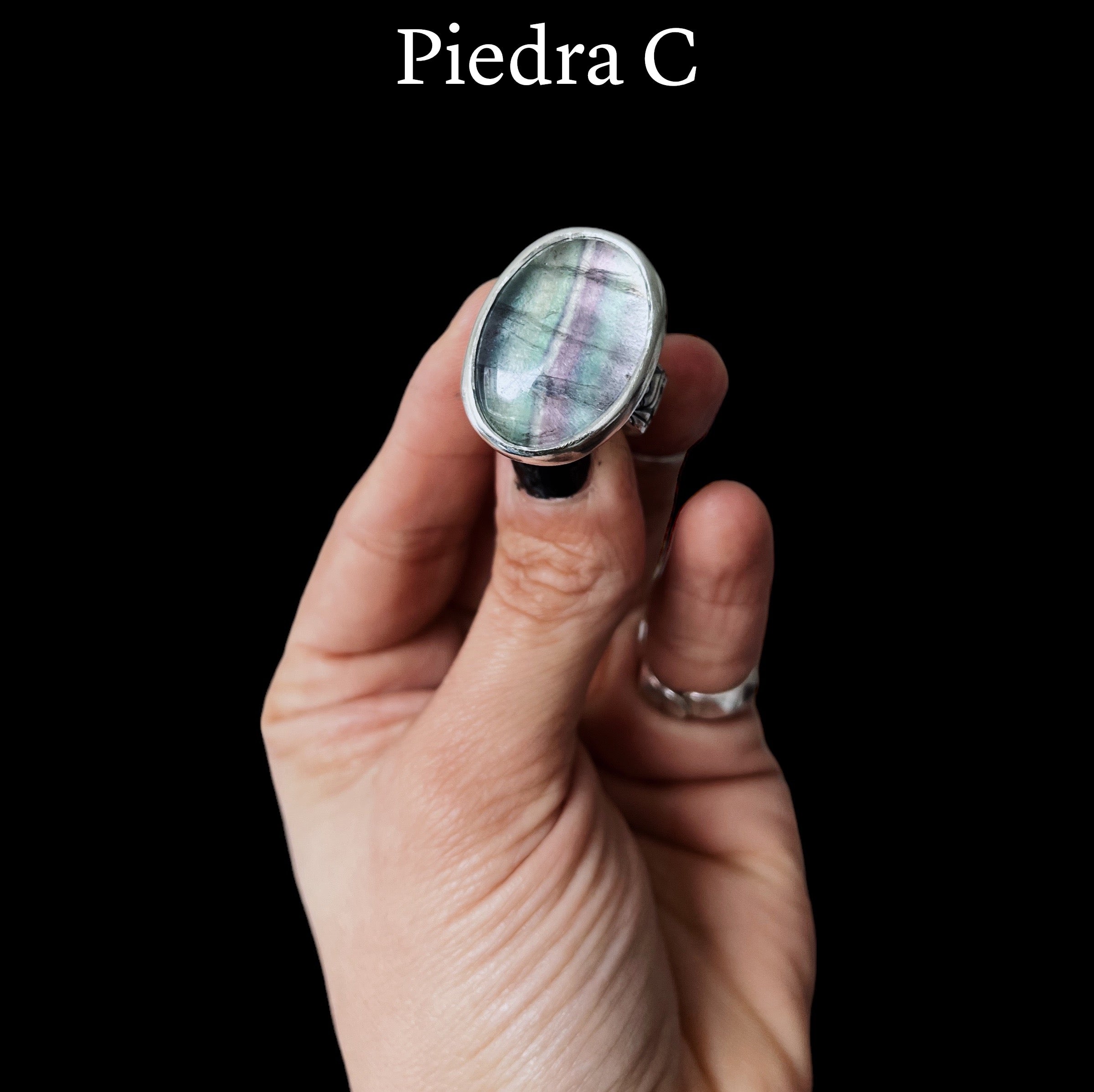 Anillo Flamenco Fluorita Ovalo - PREVENTA