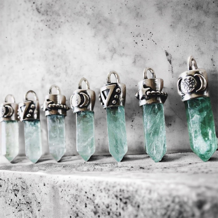 Colgante Cuarzini M Fluorita Verde