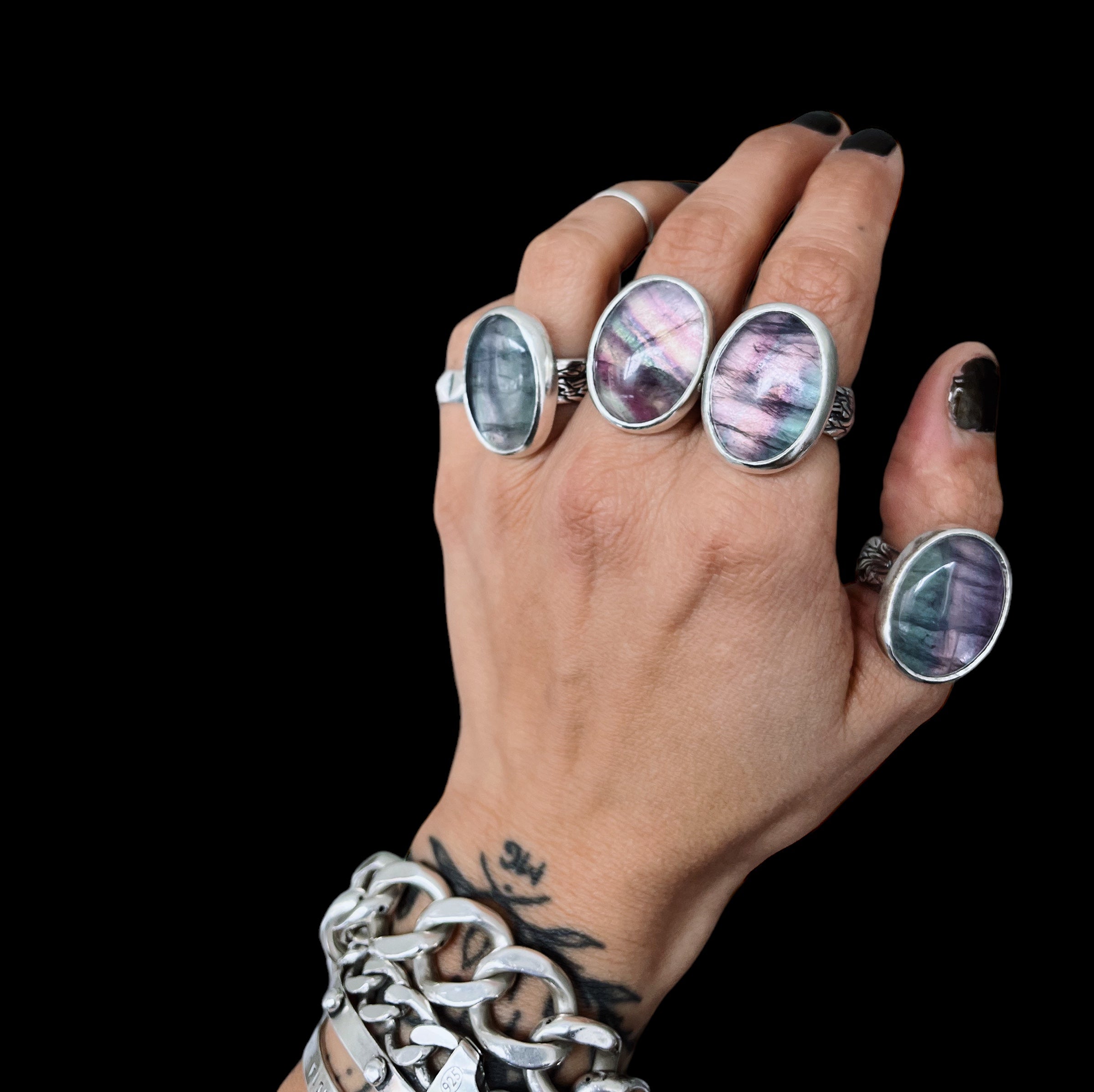 Anillo Flamenco Fluorita Ovalo - PREVENTA