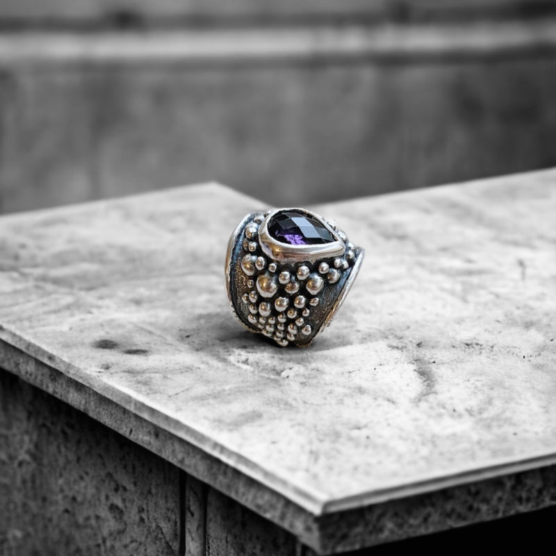 Anillo Gigante Empelotado Lila - PREVENTA