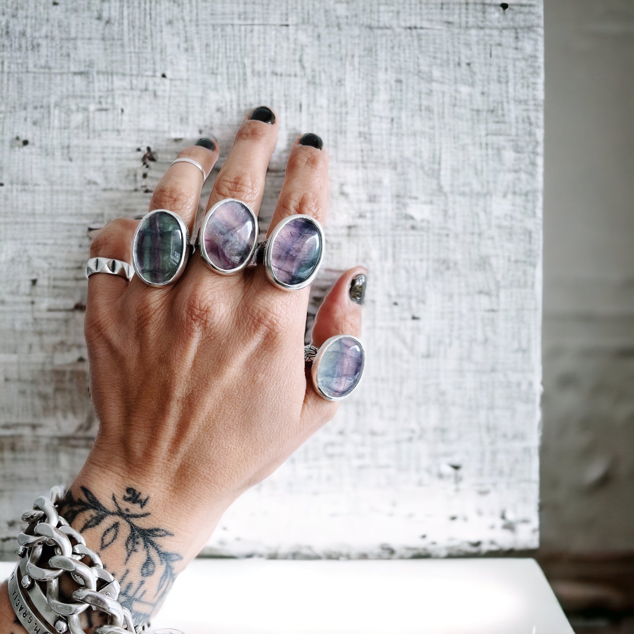 Anillo Flamenco Fluorita Ovalo - PREVENTA