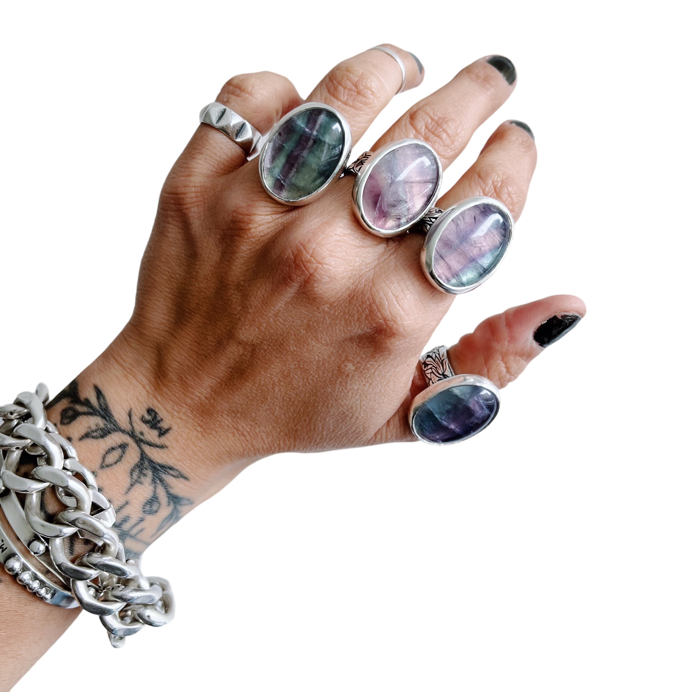 Anillo Flamenco Fluorita Ovalo - PREVENTA