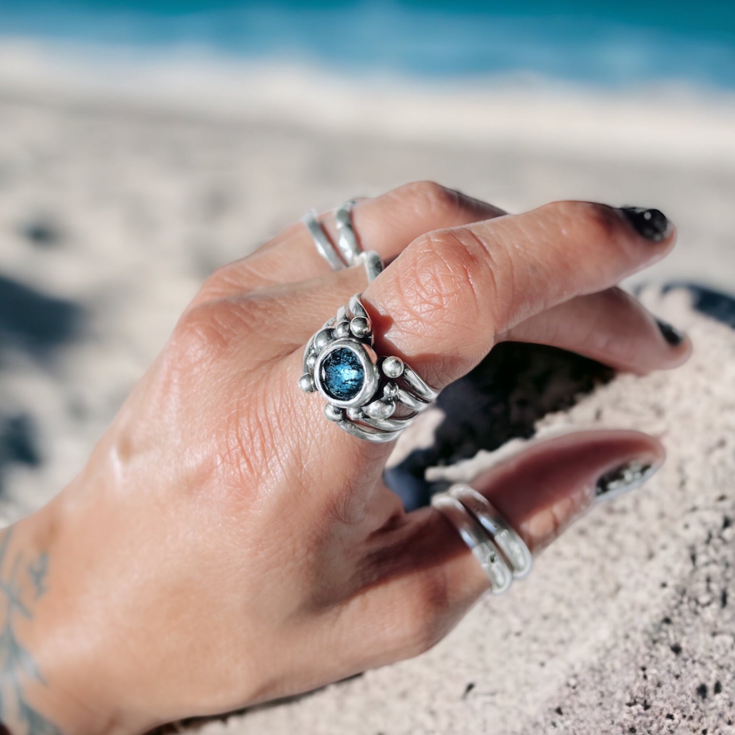 Anillo Red Cianita Musgo