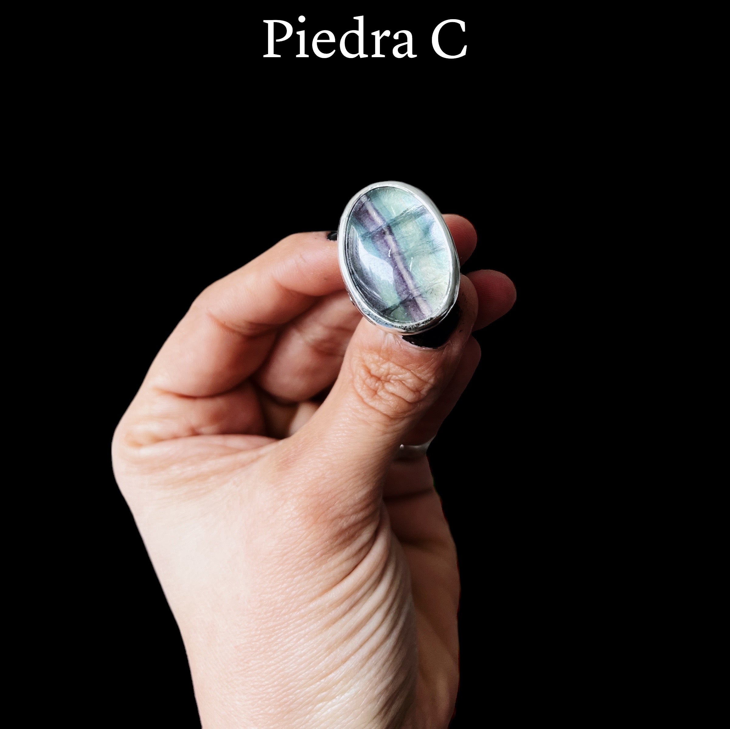 Anillo Flamenco Fluorita Ovalo - PREVENTA