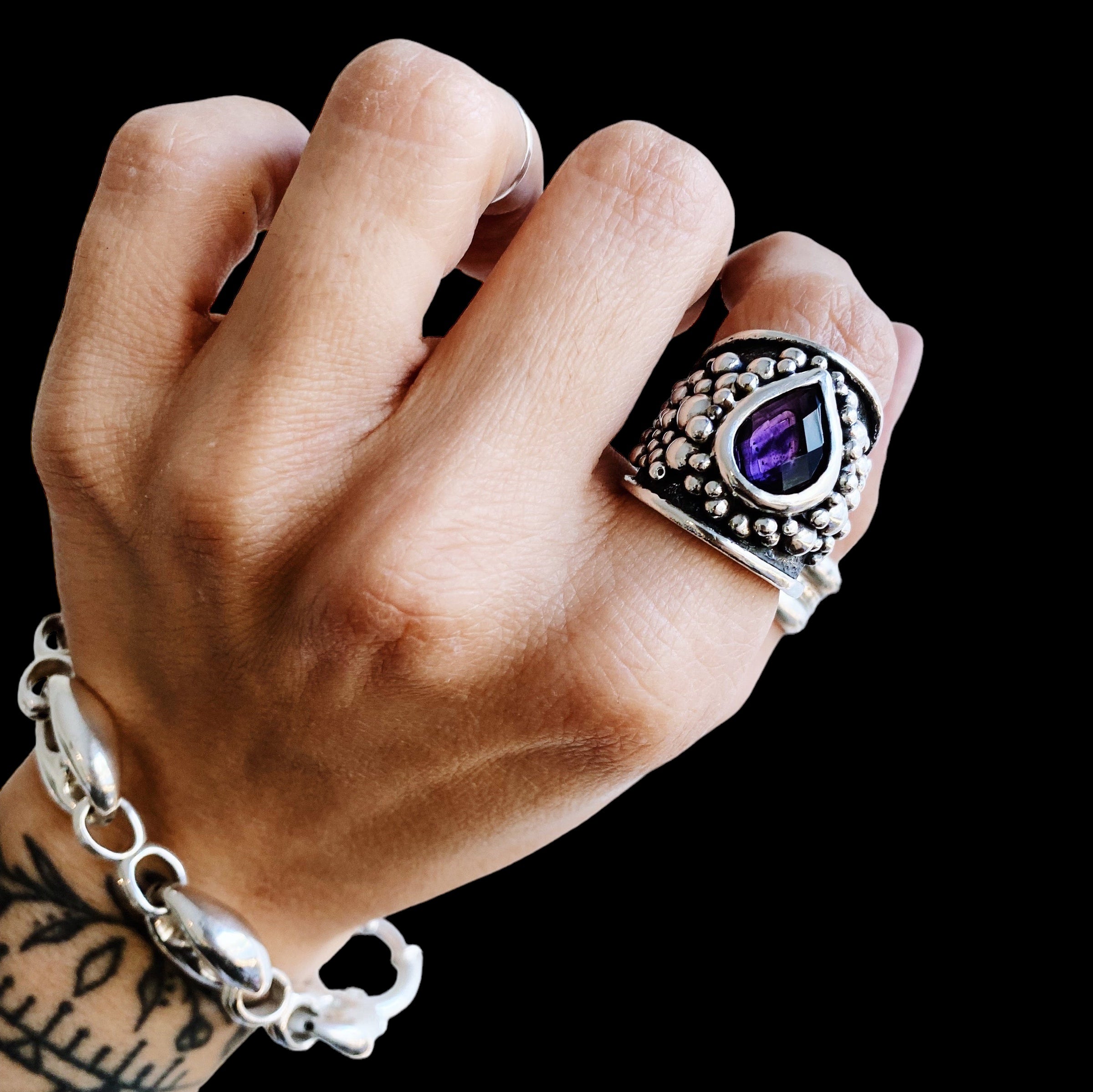 Anillo Gigante Empelotado Lila - PREVENTA