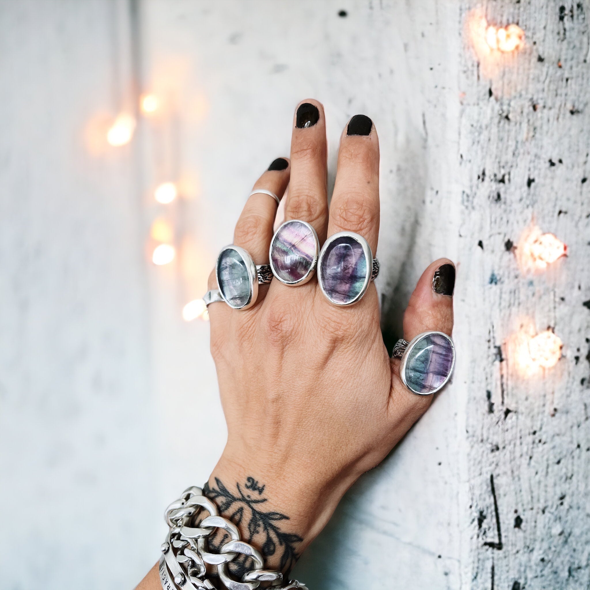 Anillo Flamenco Fluorita Ovalo - PREVENTA