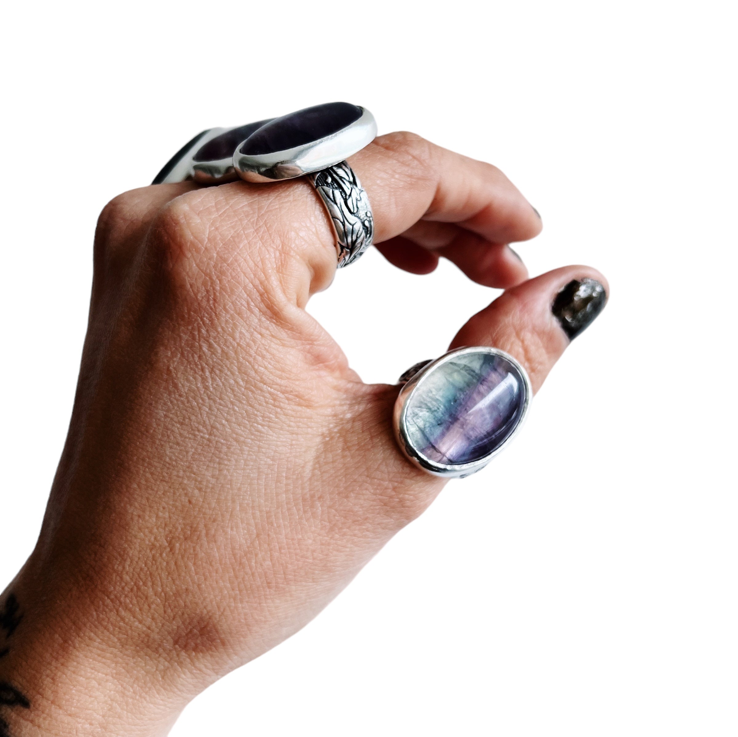 Anillo Flamenco Fluorita Ovalo - PREVENTA