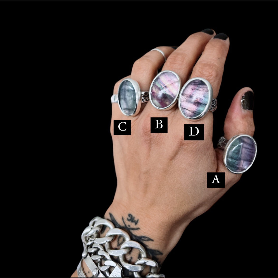 Anillo Flamenco Fluorita Ovalo - PREVENTA