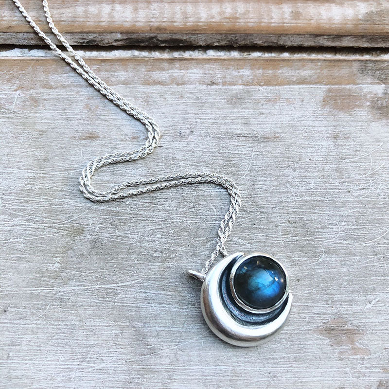 Colgante Medalla Eclipse Labradorita