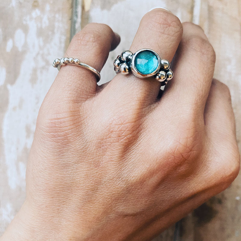 Anillo Elisa Lunar Topacio Celeste