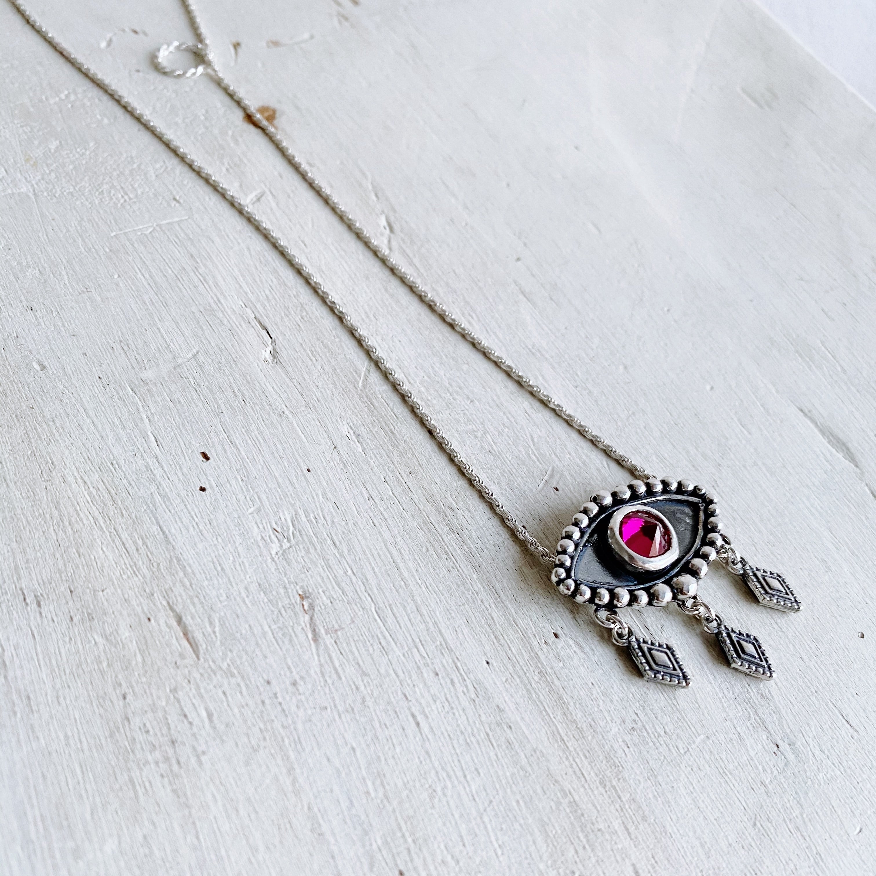 Colgante Ojo Flamenco Rubi